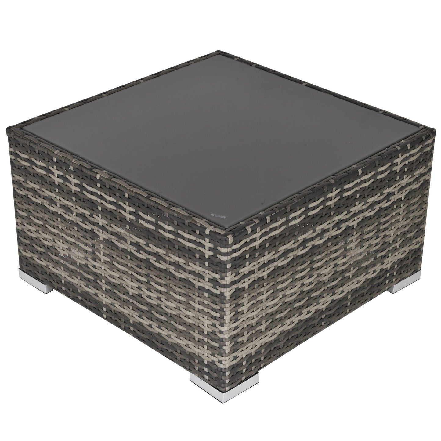 Patio Rattan Coffee Table Ready to Use Outdoor Furniture Suitable for Garden Backyard, Deep Grey