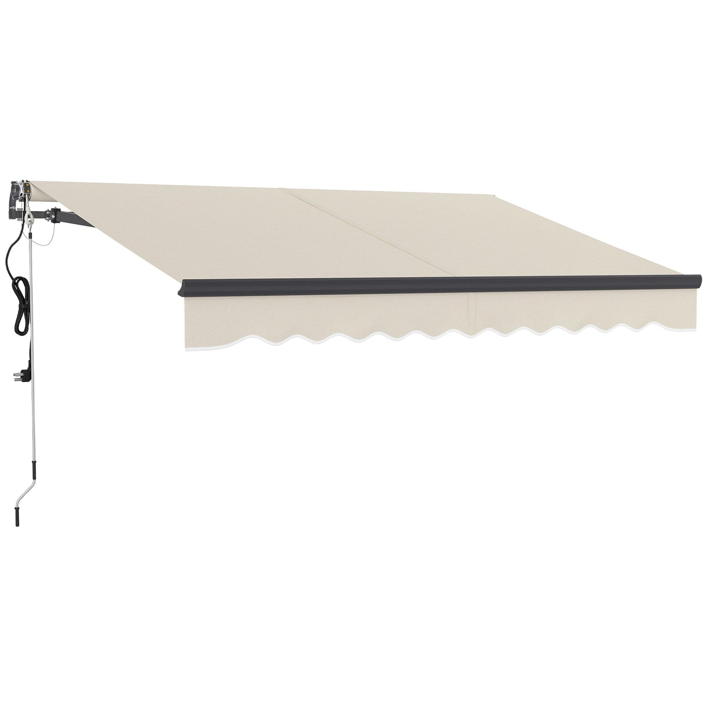 3 x 2.5m Electric Awning with Remote Controller, Aluminium Frame DIY Retractable Awning, UV30+ Sun Shade Canopy for Garden Patio Deck Door Window, Beige