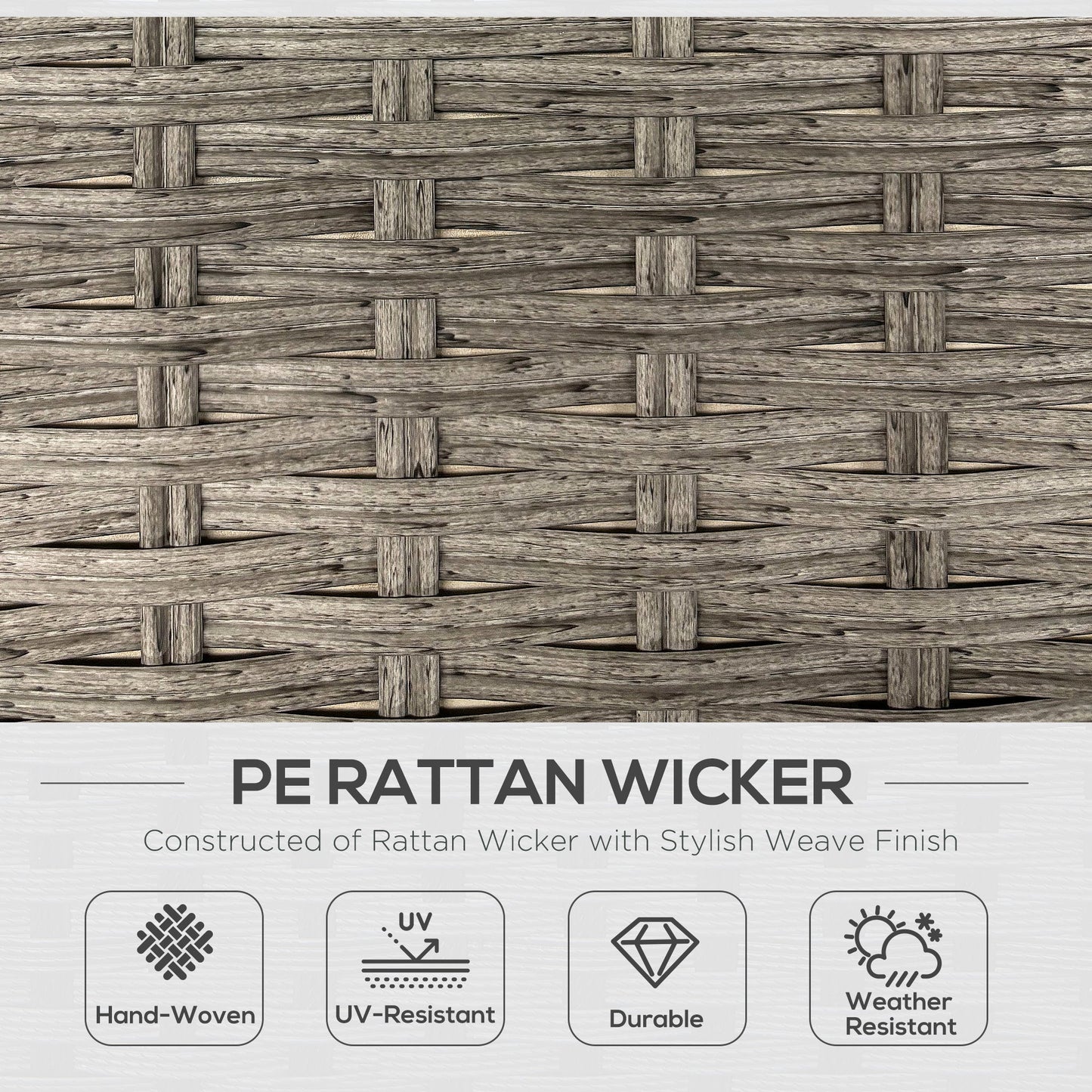 6 Pieces Outdoor PE Rattan Garden Furniture, Patio Wicker Sectional Conversation Corner Sofa w/ Soft Padded Cushion & Liftable Coffee Table, Light Grey