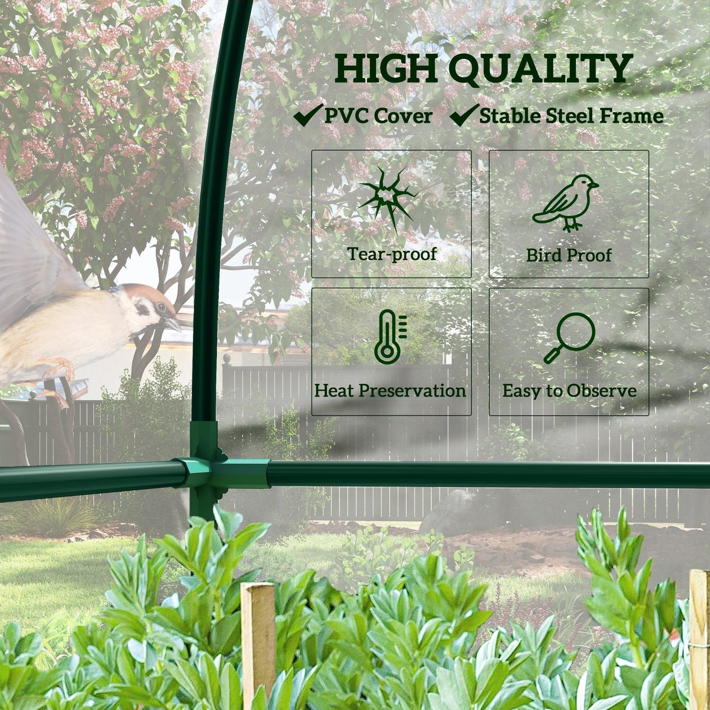 Walk-In Greenhouse with Zipped Roll Up Doors, Lean-to Small Greenhouse with Plastic Cover and Sloping Top for Flowers, Vegetables and Herbs, 214cm x 118cm x 212cm, Clear