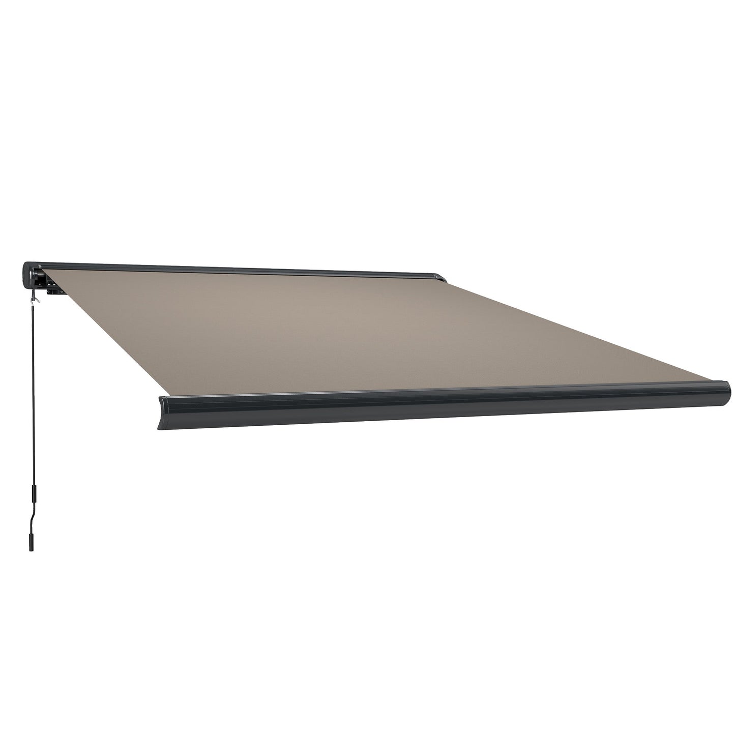 3.5 x 3 m Electric Awning with Remote Controller, Aluminium Frame DIY Retractable Awning, UV50+ Sun Shade Canopy for Garden Patio Deck Door Window, Light Grey
