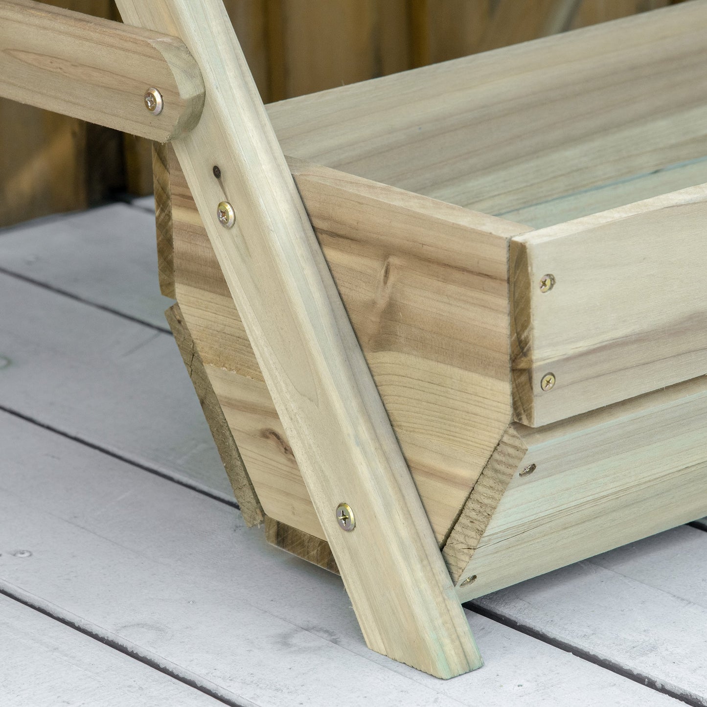 3 Tier 66L Raised Garden Bed Wooden Elevated Planter Box Kit for Flower, Vegetable, Herb, 65 x 75 x 76cm, Green