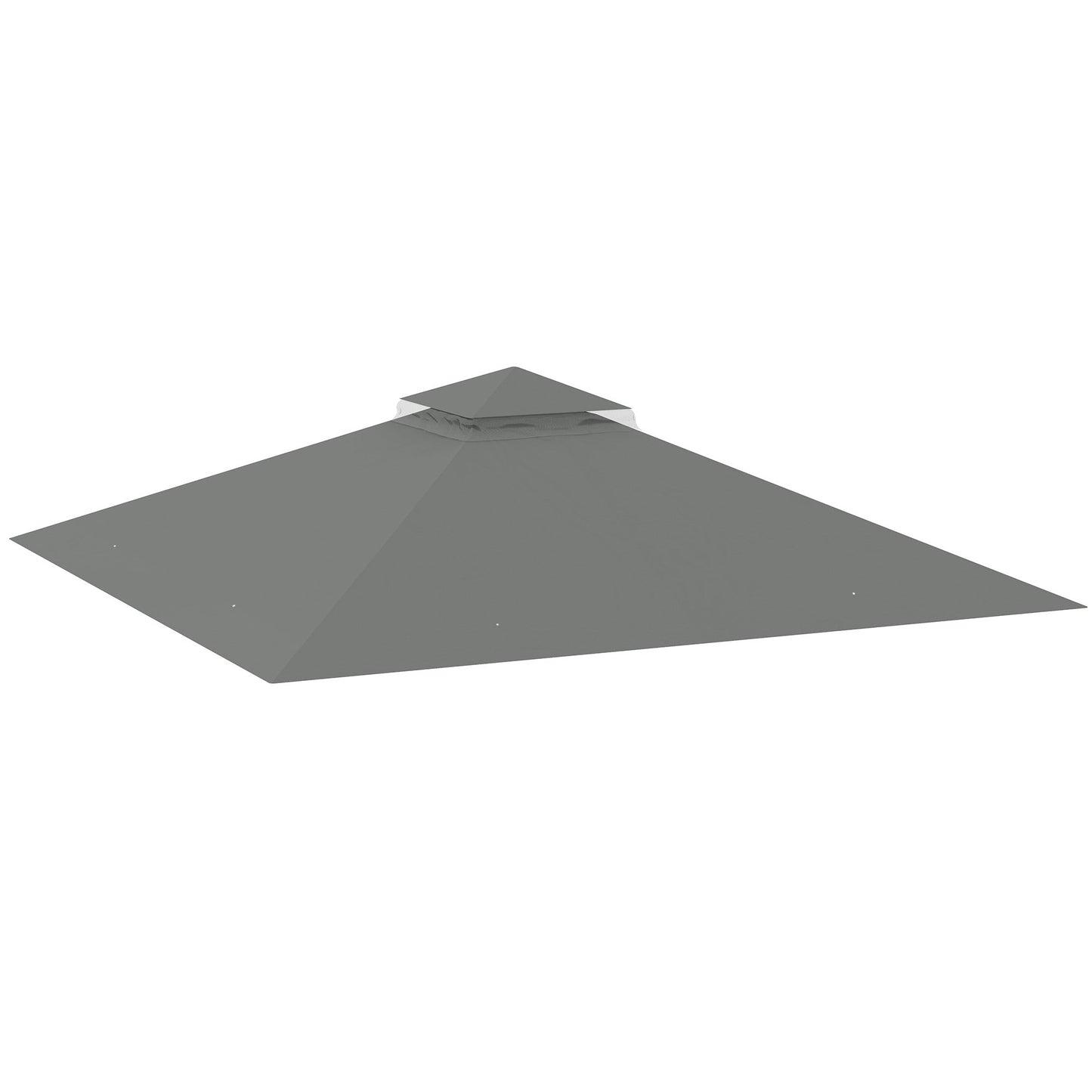3x3(m) Replacement Gazebo Canopy, Double Tier Roof Top for Garden, Patio, Outdoor, Grey (TOP ONLY)