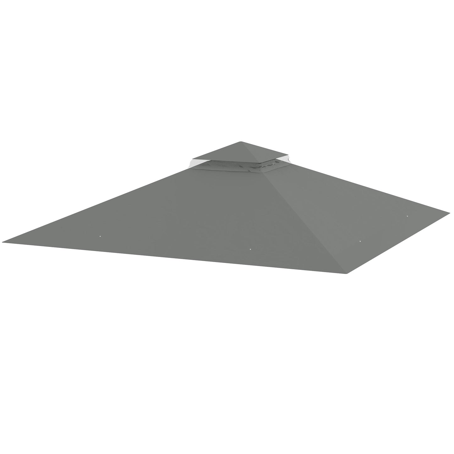 3x3(m) Replacement Gazebo Canopy, Double Tier Roof Top for Garden, Patio, Outdoor, Grey (TOP ONLY)