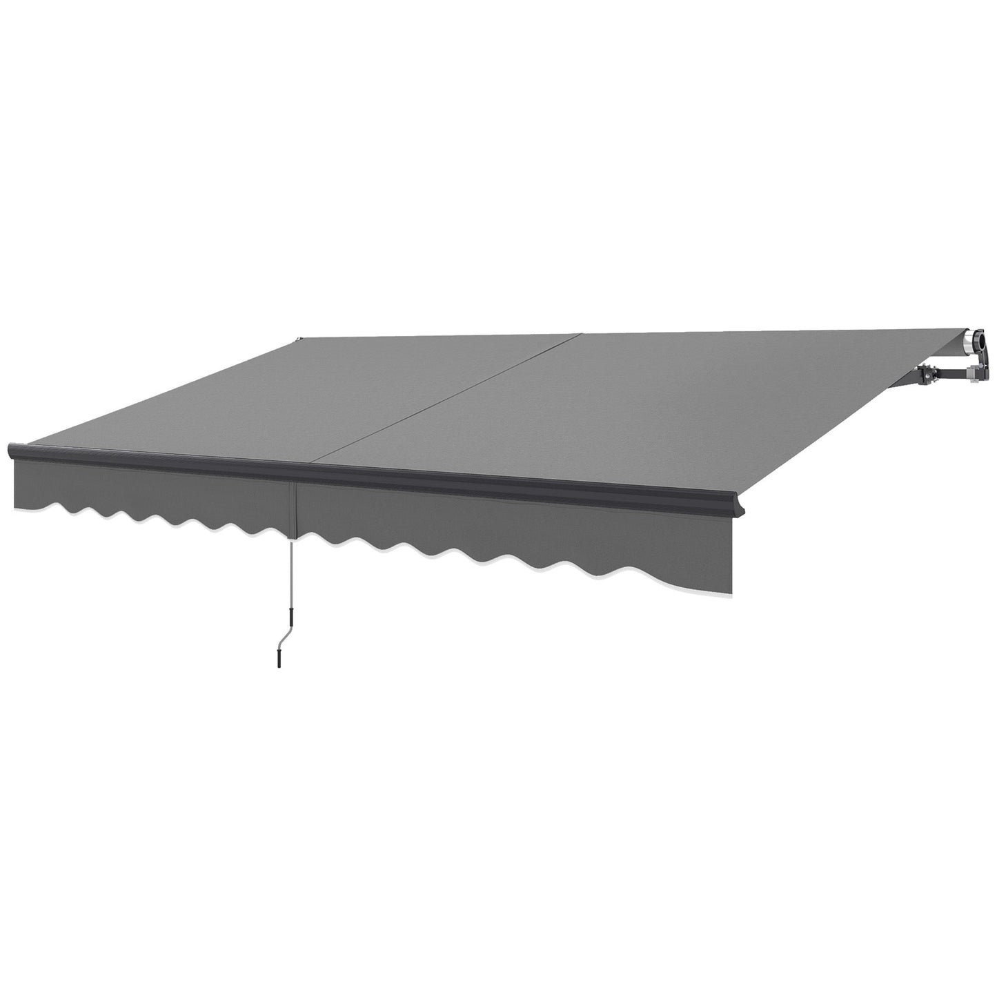 3.5 x 3(m) Electric Awning with Remote Controller, Aluminium Frame DIY Retractable Awning, UV30+ Sun Shade Canopy for Garden Patio Deck Door Window, Dark Grey