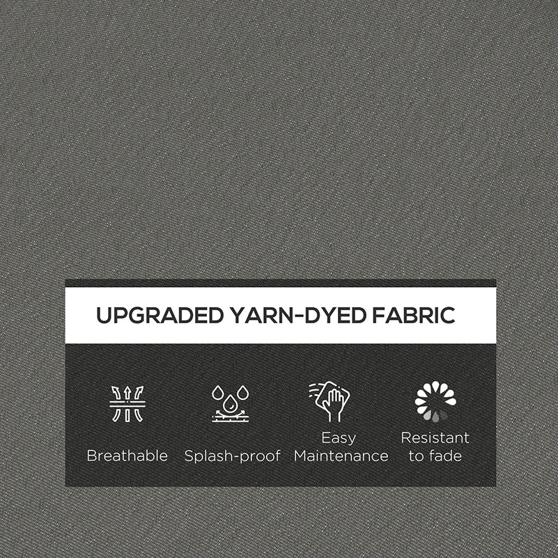 Set of 4 Outdoor Seat Cushions with Ties, Water Repellent Seat Pads for Garden Patio Kitchen Office Chairs, Charcoal Grey