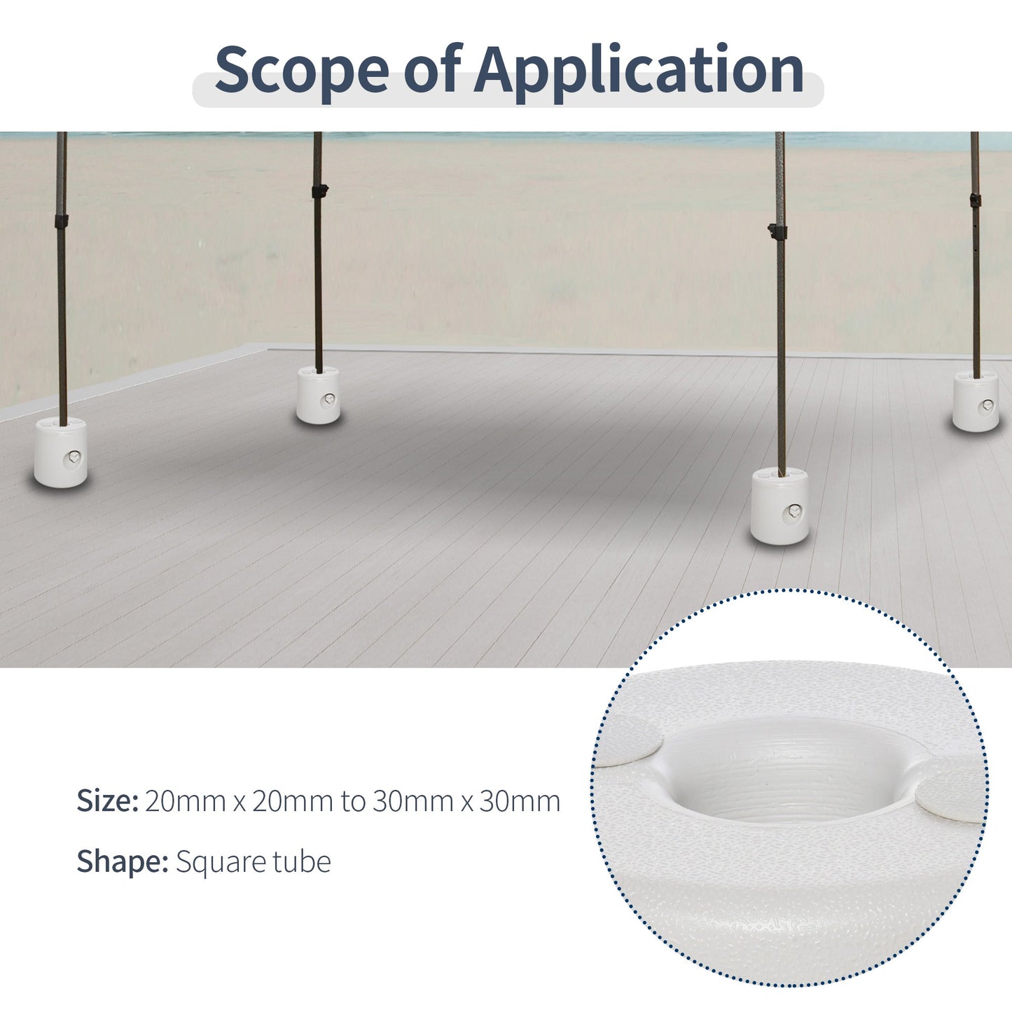 4 Pack 36 kg Gazebo Weights, Canopy Tent Weights with Rapid Clip, Gazebo Leg Weights Fill with Sand or Water, White