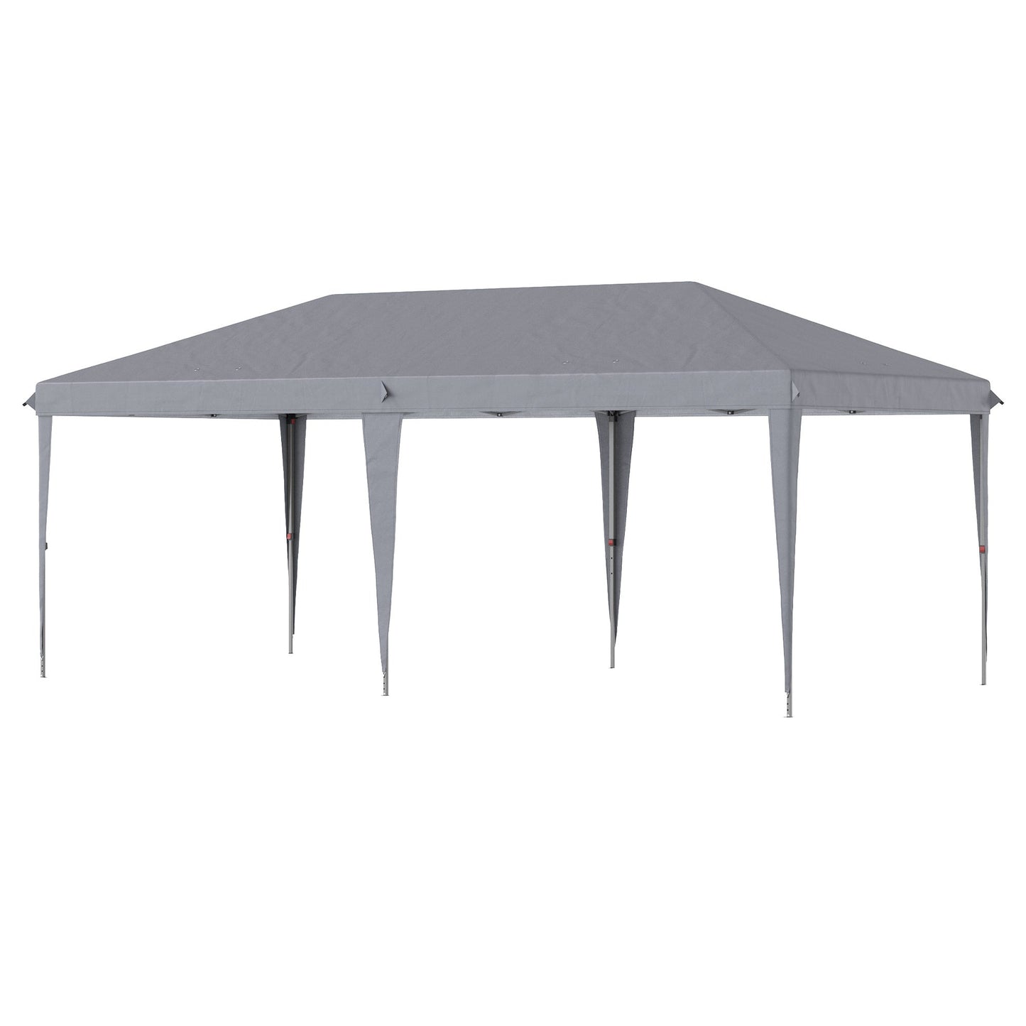 Pop Up Gazebo 3 x 6m, Foldable Canopy Tent, Height Adjustable Wedding Awning Canopy w/ Carrying Bag, Grey