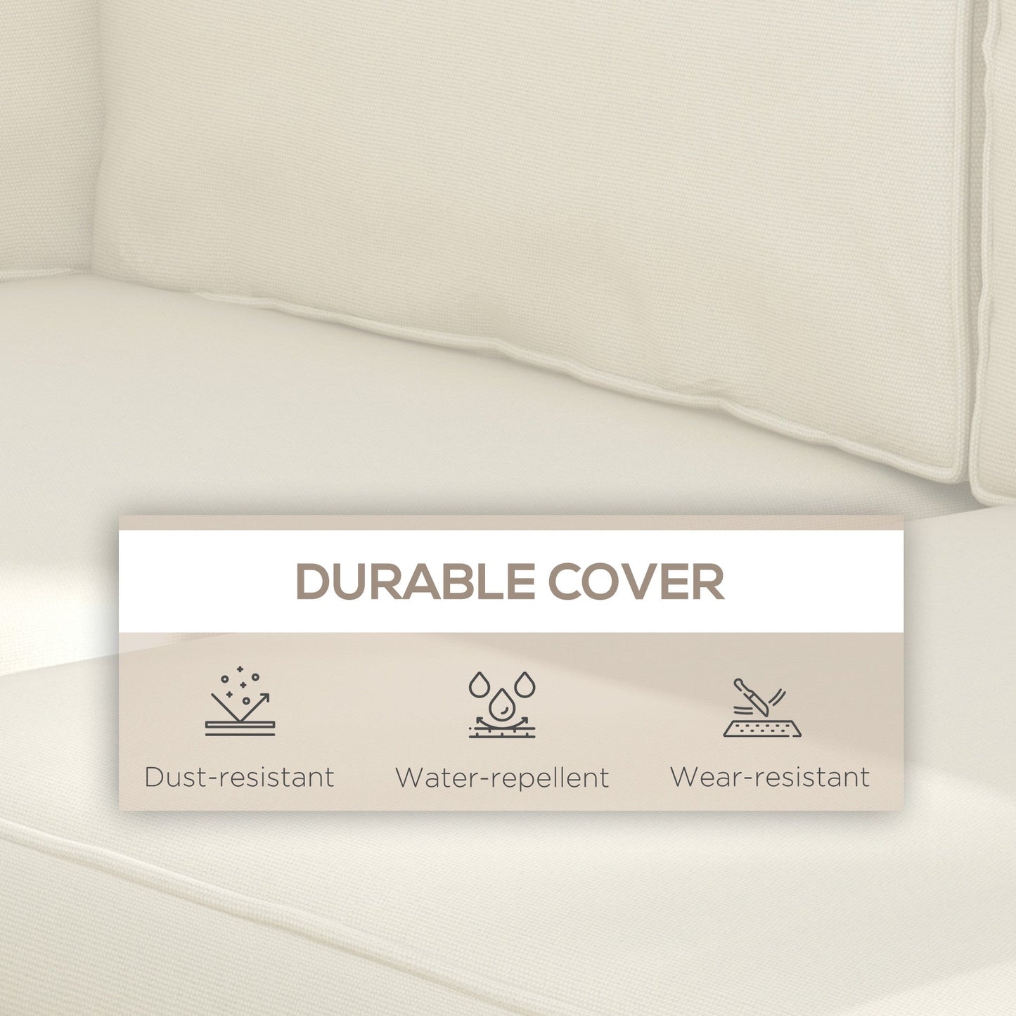 Replacement Cushions for Rattan Furniture, 14 Piece Outdoor Seat Cushion Pad for Patio Conversation Set, 7 Seat Cushions and 7 Back Cushions, Cream White