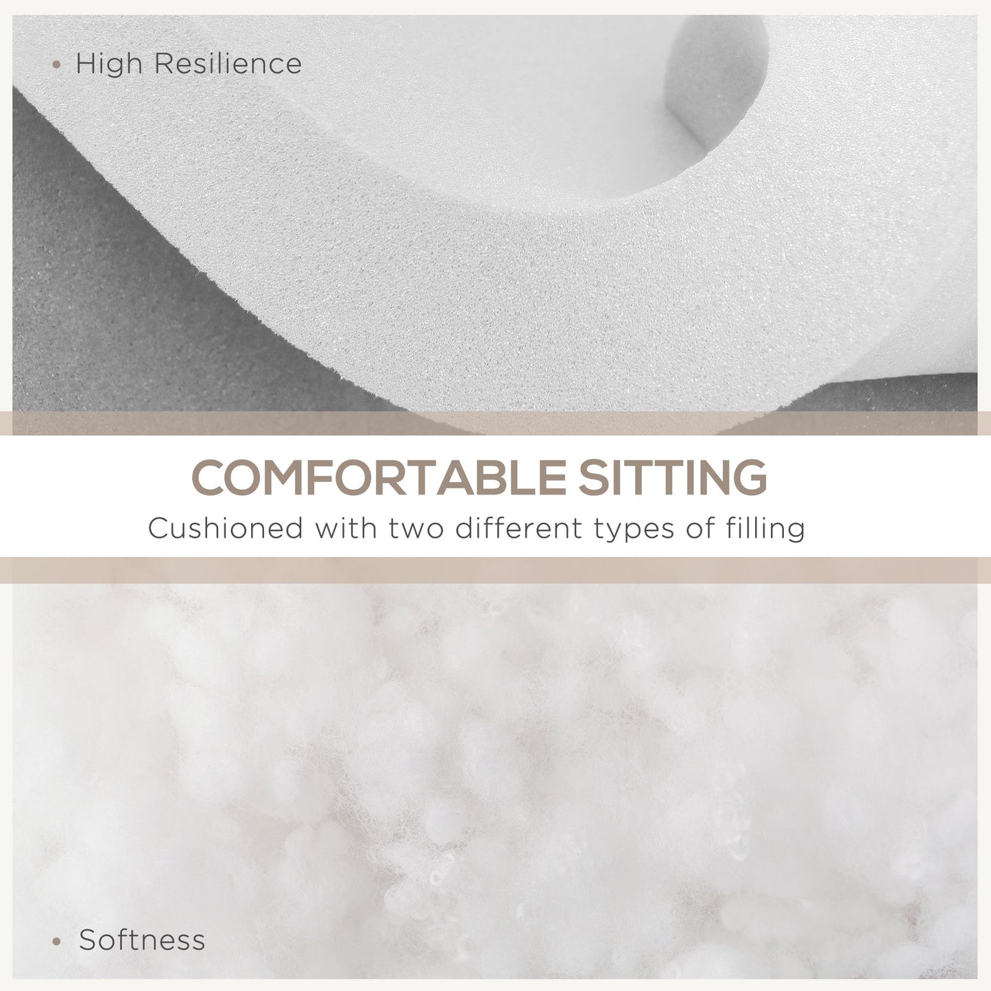 Replacement Cushions for Rattan Furniture, 14 Piece Outdoor Seat Cushion Pad for Patio Conversation Set, 7 Seat Cushions and 7 Back Cushions, Cream White