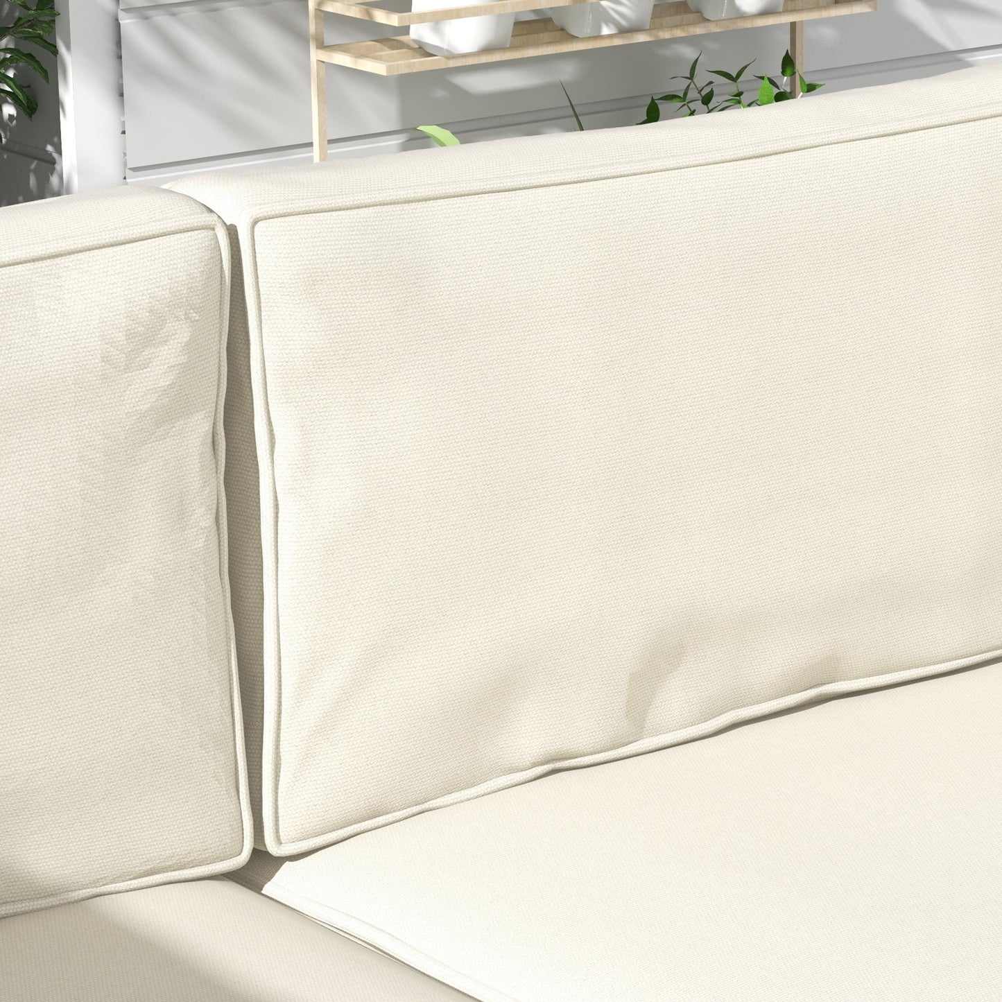 Replacement Cushions for Rattan Furniture, 14 Piece Outdoor Seat Cushion Pad for Patio Conversation Set, 7 Seat Cushions and 7 Back Cushions, Cream White