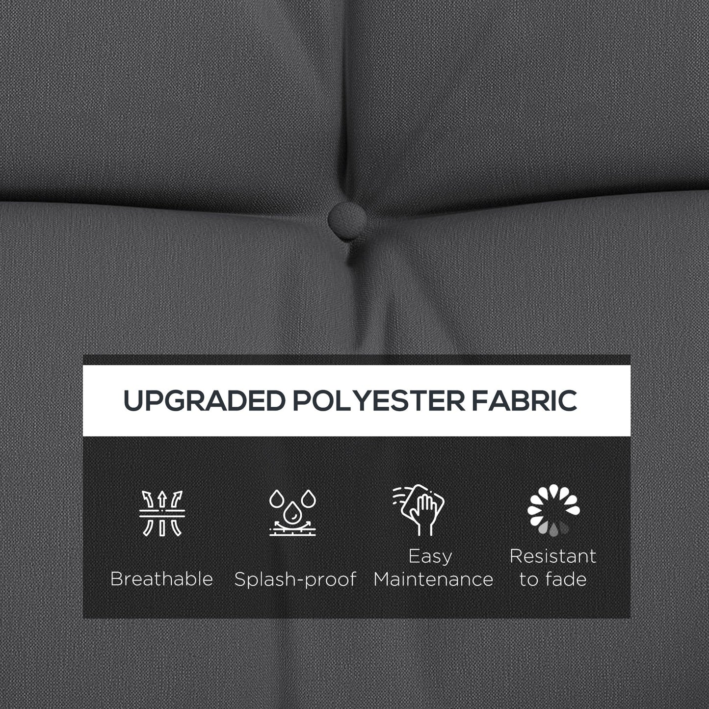 Outdoor Seat Cushions Back Cushion with 2 Pillows, Water Repellent Seat Pads for 3-Seater Chair, Swing, Sofa, CUSHIONS ONLY, NO SWING, Charcoal Grey