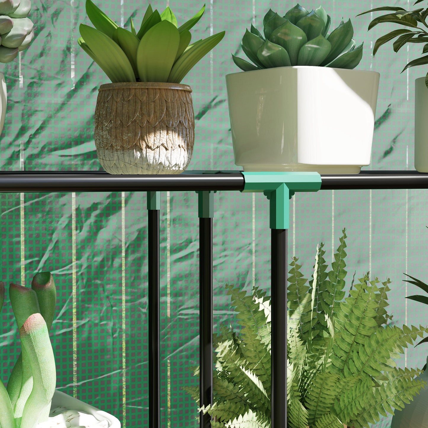 3 Tier Mini Greenhouse with Reinforced PE Cover, Portable Small Greenhouse with Roll-Up Door, 100 x 40 x 150cm, Green