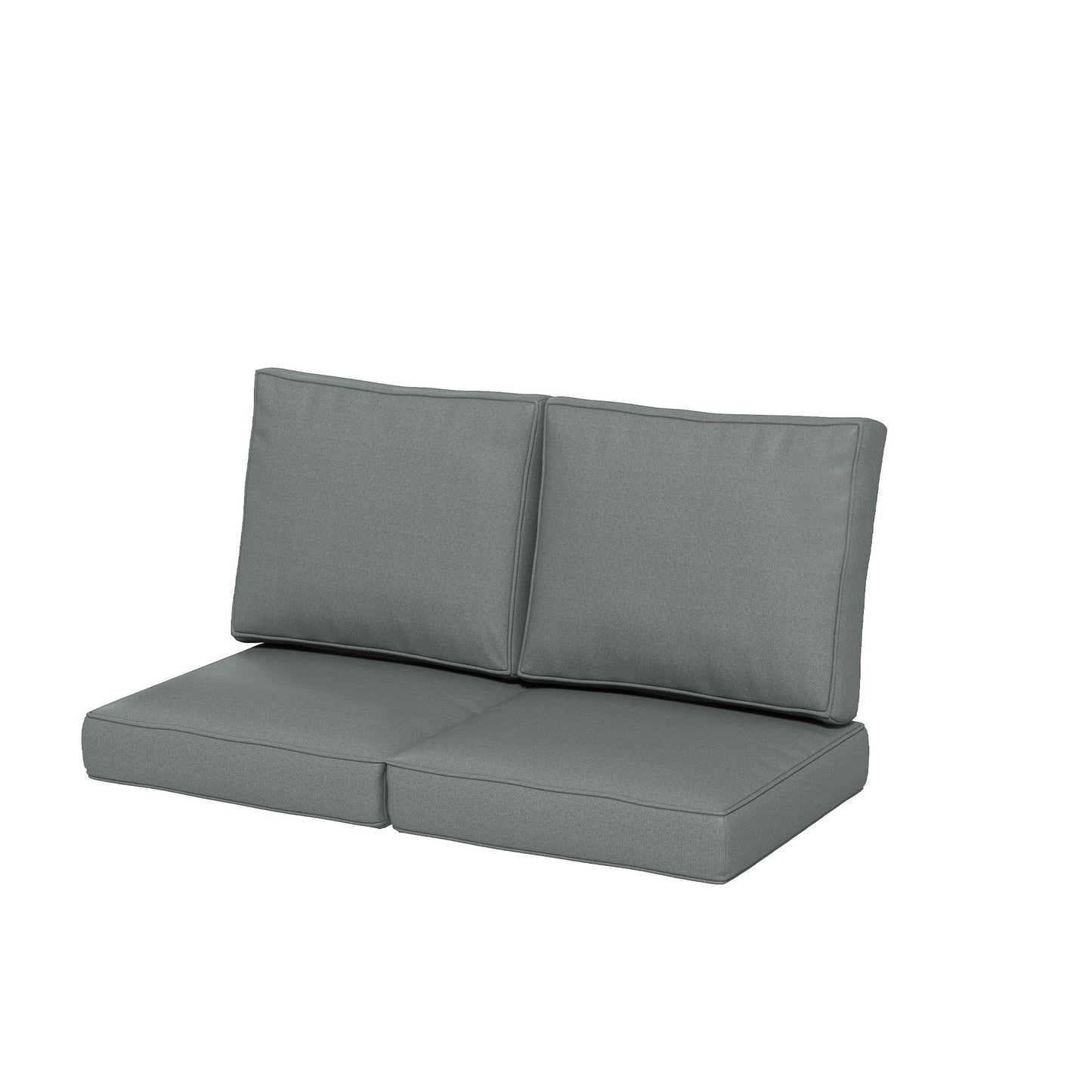 2 Seater Outdoor Seat Cushions, Backrest, Water Repellent Seat Pads for Dining Chair, Swing, Sofa, Charcoal Grey