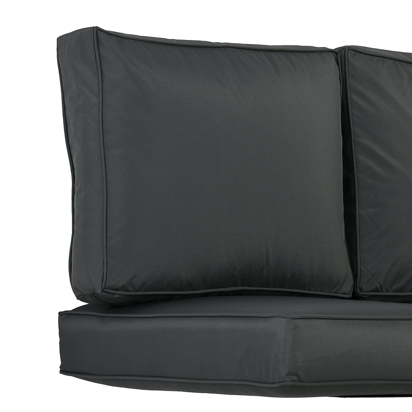 2 Seater Outdoor Seat Cushions, Backrest, Water Repellent Seat Pads for Dining Chair, Swing, Sofa, Charcoal Grey