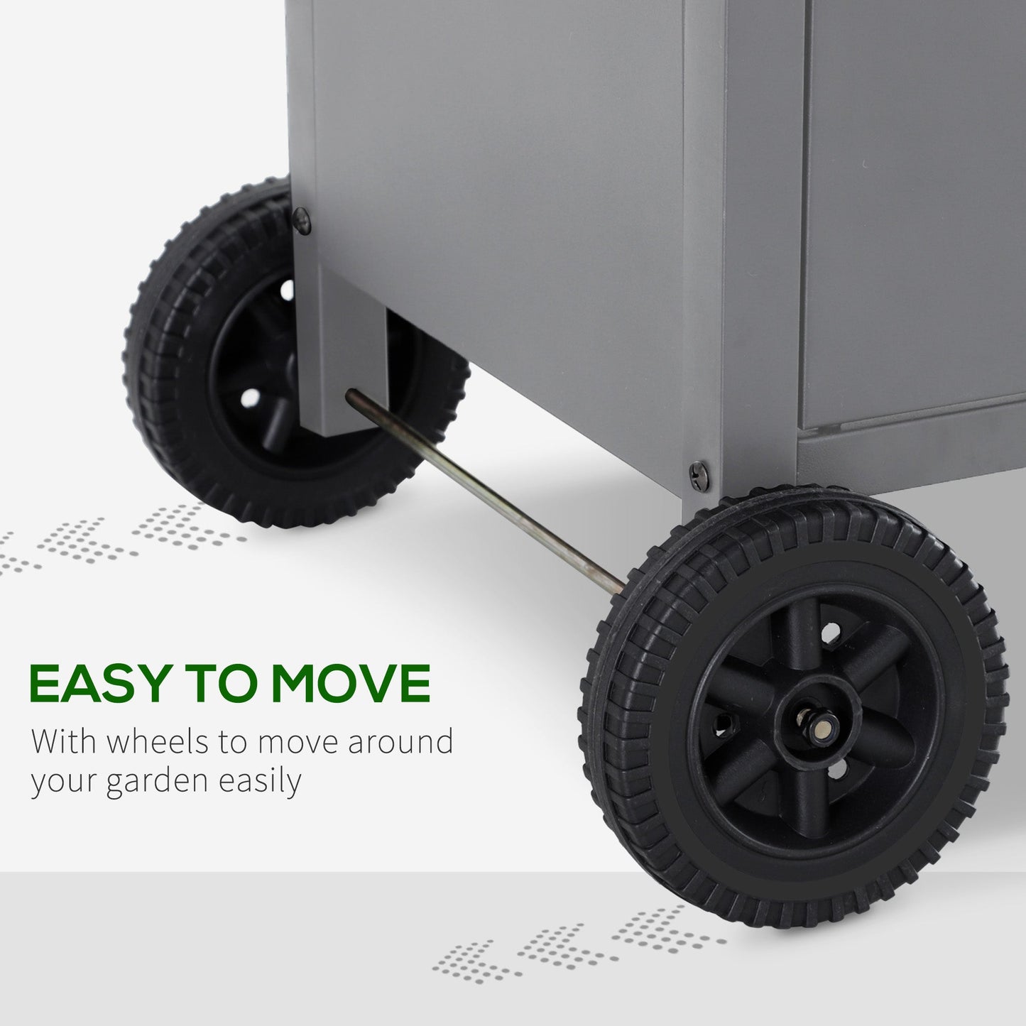 4+1 Burner Gas BBQ Grill, Outdoor Barbecue Trolley with Wheels, Warming Rack, Side Shelves, Cabinet, Thermometer for Garden, Party, Camping, 125 L x 51 W x 100 H cm, Grey