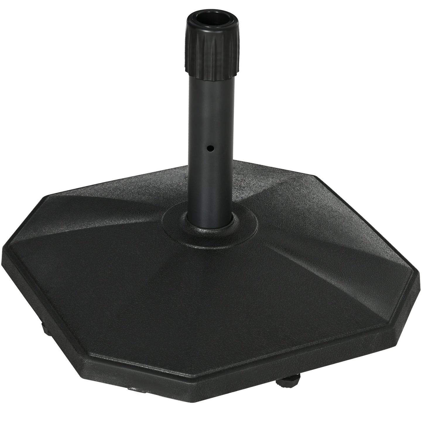 18kg Patio Parasol Base, Garden Concrete Umbrella Base, Outdoor Umbrella Stand Holder for Parasol Poles 34mm, 38mm and 48mm, Black
