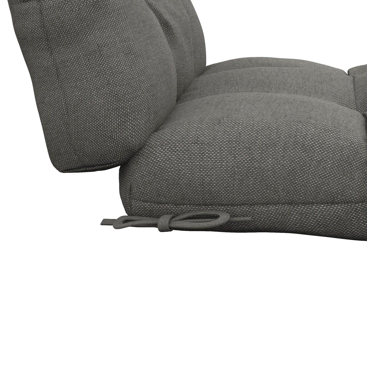 2pc Outdoor Seat Cushions with Backrest, Ties, Water Repellent Seat Pads for Chair, Garden Patio, Charcoal Grey