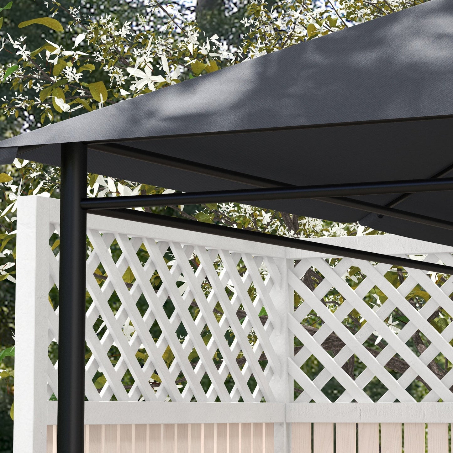 3 x 4m Gazebo Canopy Replacement Covers, Garden Gazebo Roof Replacement with Vents and Drain Holes, TOP COVER ONLY, Dark Grey