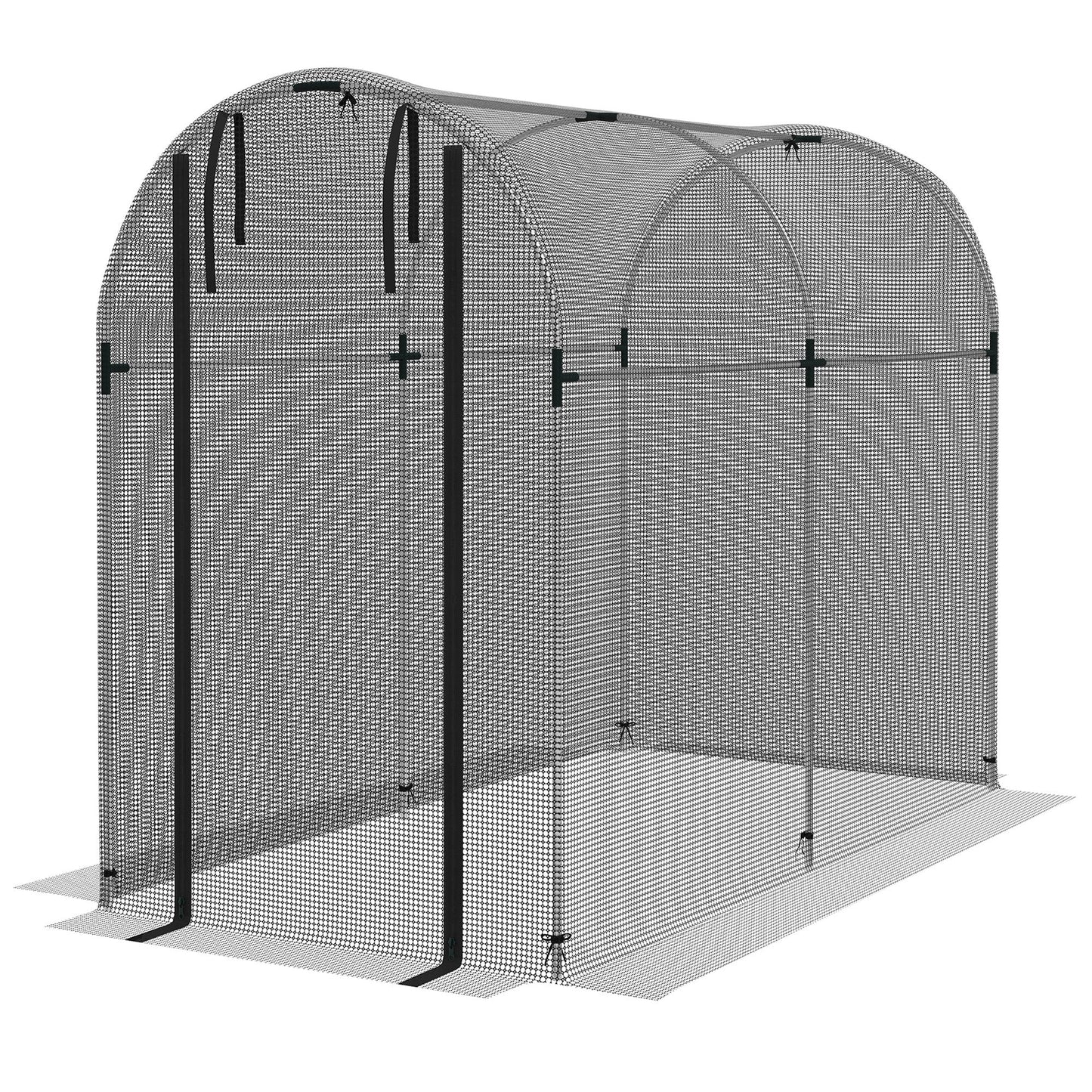 Fruit Cage Bird Netting, Heavy Duty Fruit and Vegetable Protection Tent with Zipped Door, Anti Bird, Insects, Small Animals, 1.2 x 2.4 x 1.9m, Black