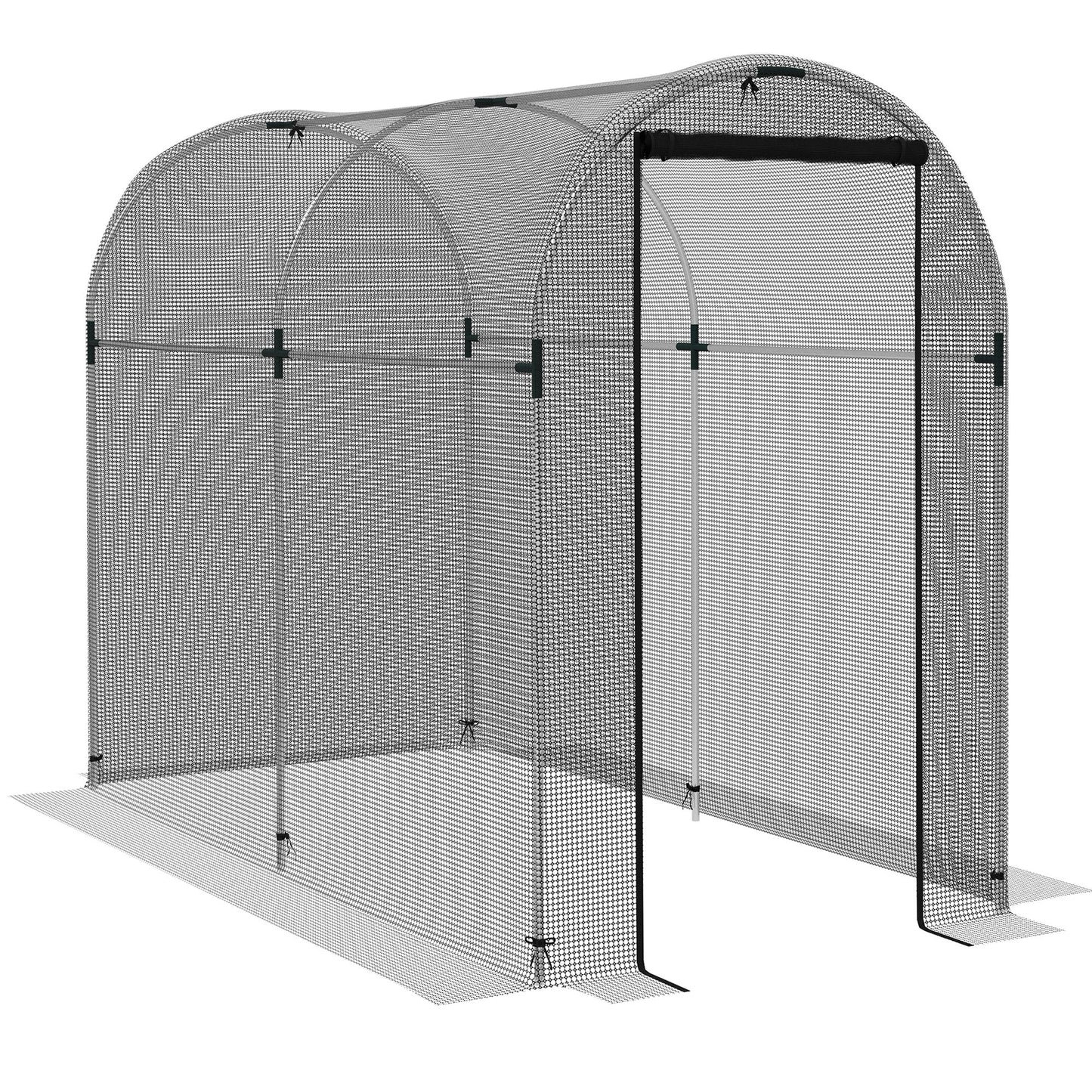 Fruit Cage Bird Netting, Heavy Duty Fruit and Vegetable Protection Tent with Zipped Door, Anti Bird, Insects, Small Animals, 1.2 x 2.4 x 1.9m, Black