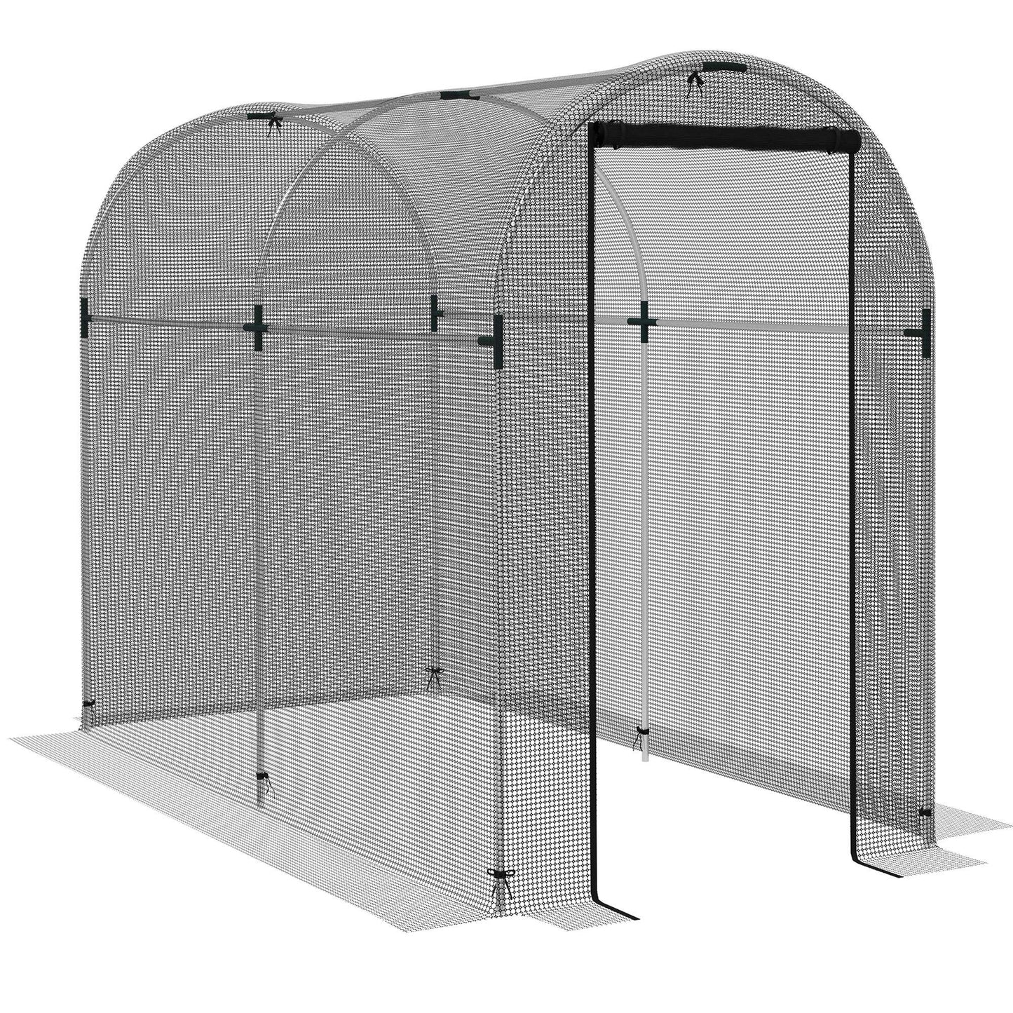 Fruit Cage Bird Netting, Heavy Duty Fruit and Vegetable Protection Tent with Zipped Door, Anti Bird, Insects, Small Animals, 1.2 x 2.4 x 1.9m, Black