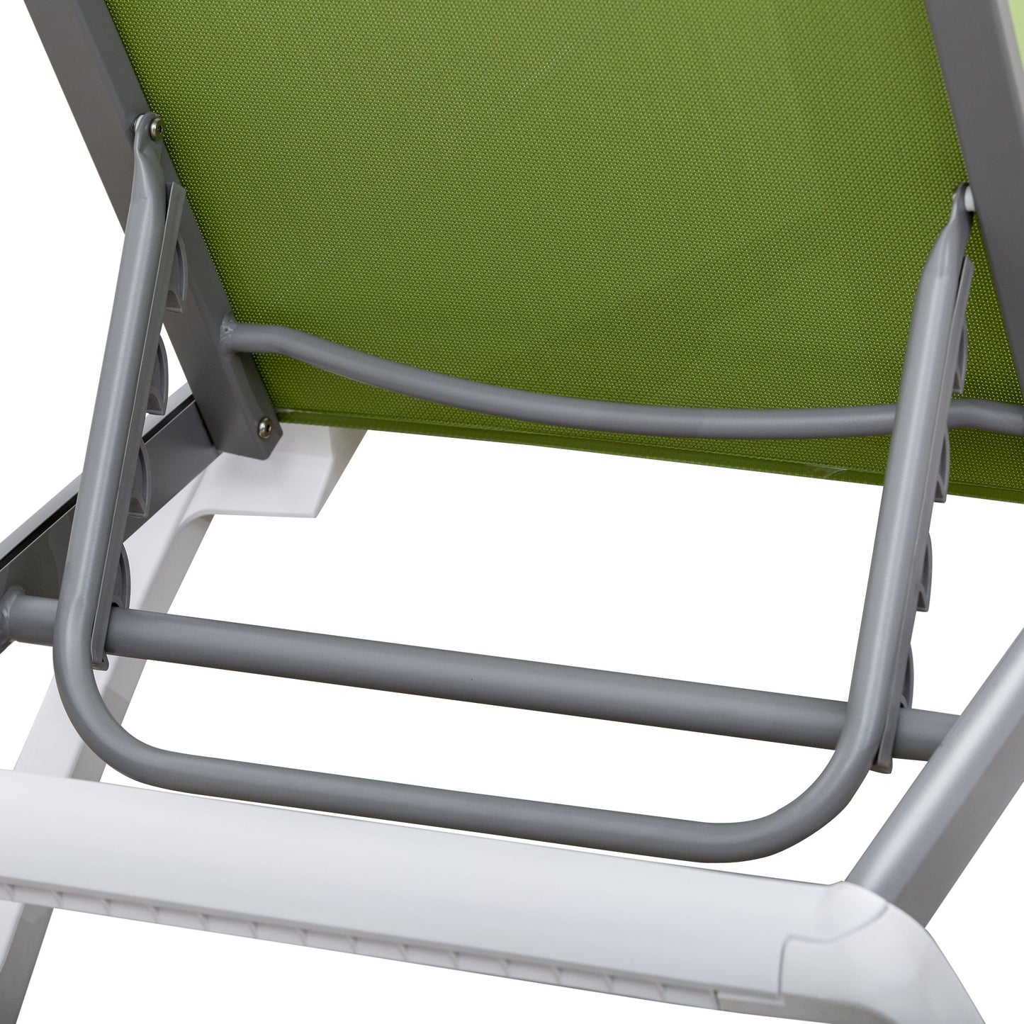 Portable Outdoor Chaise Lounge Sun Lounger with Adjustable Back, Breathable Texteline, Green