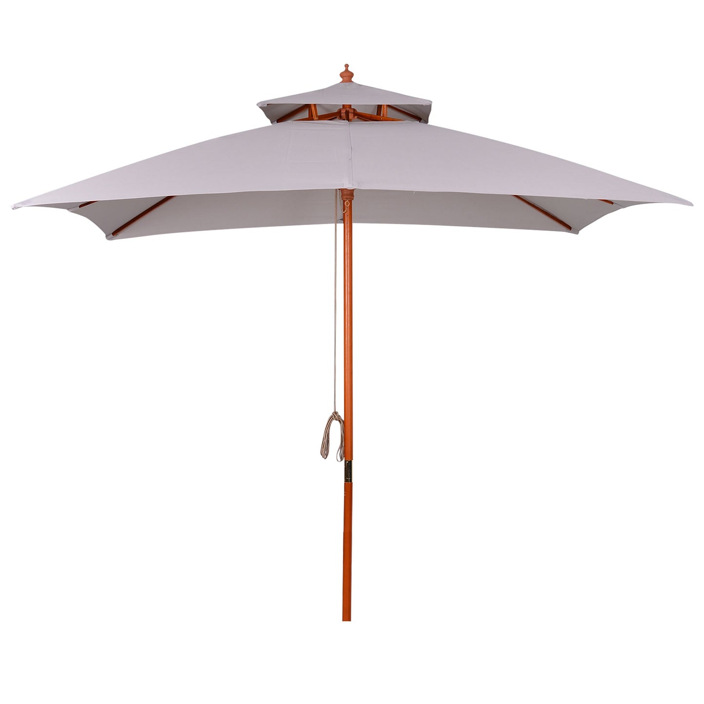 3 x 3 (m) Garden Umbrella, Large Parasol, Outdoor Sunshade Canopy with Double Tier, Grey