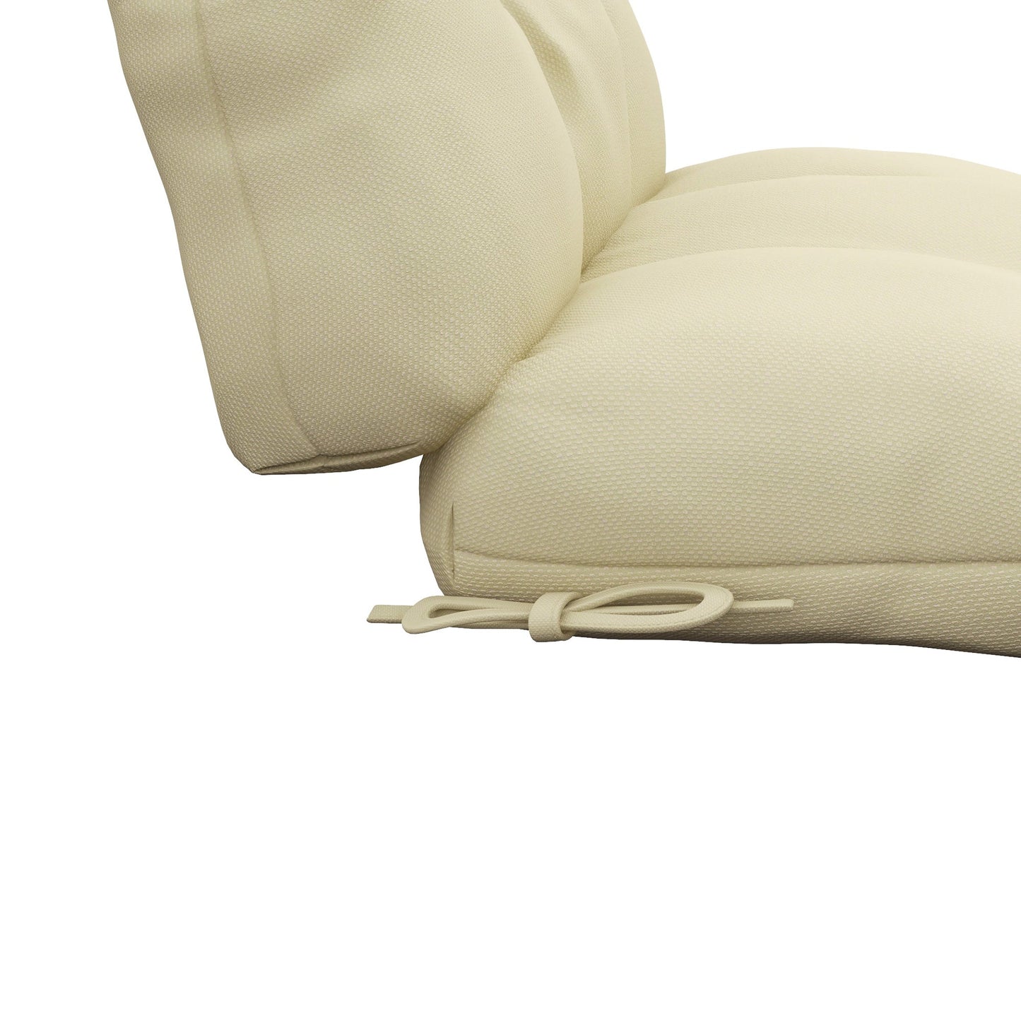 2pc Outdoor Seat Cushions with Backrest, Ties, Water Repellent Seat Pads for Chair, Garden Patio, Beige