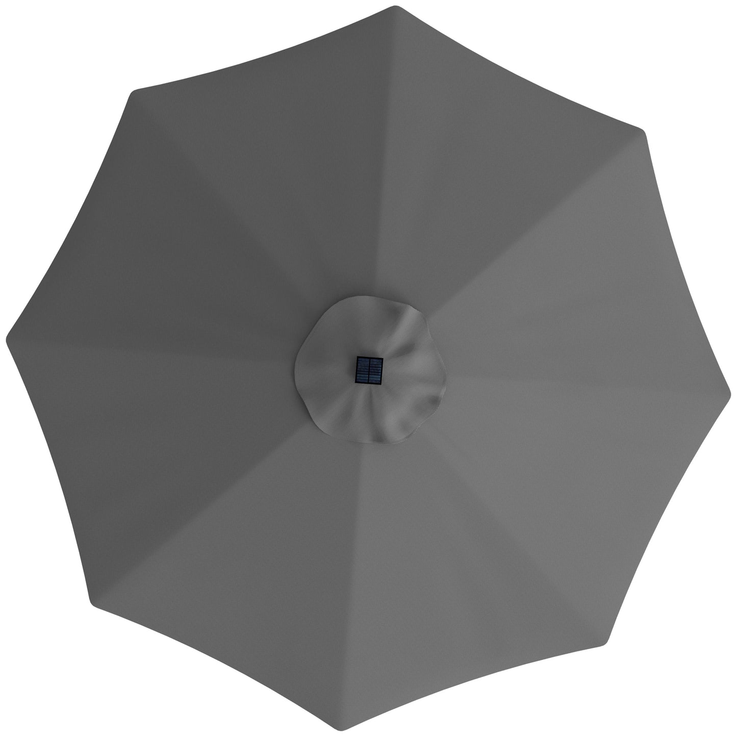 3 m Replacement Parasol Canopy with Top Vent, UPF 50+ Garden Parasol Replacement Canopy, 8 Rib Parasol Cover Replacement Fits Various Frames, Grey