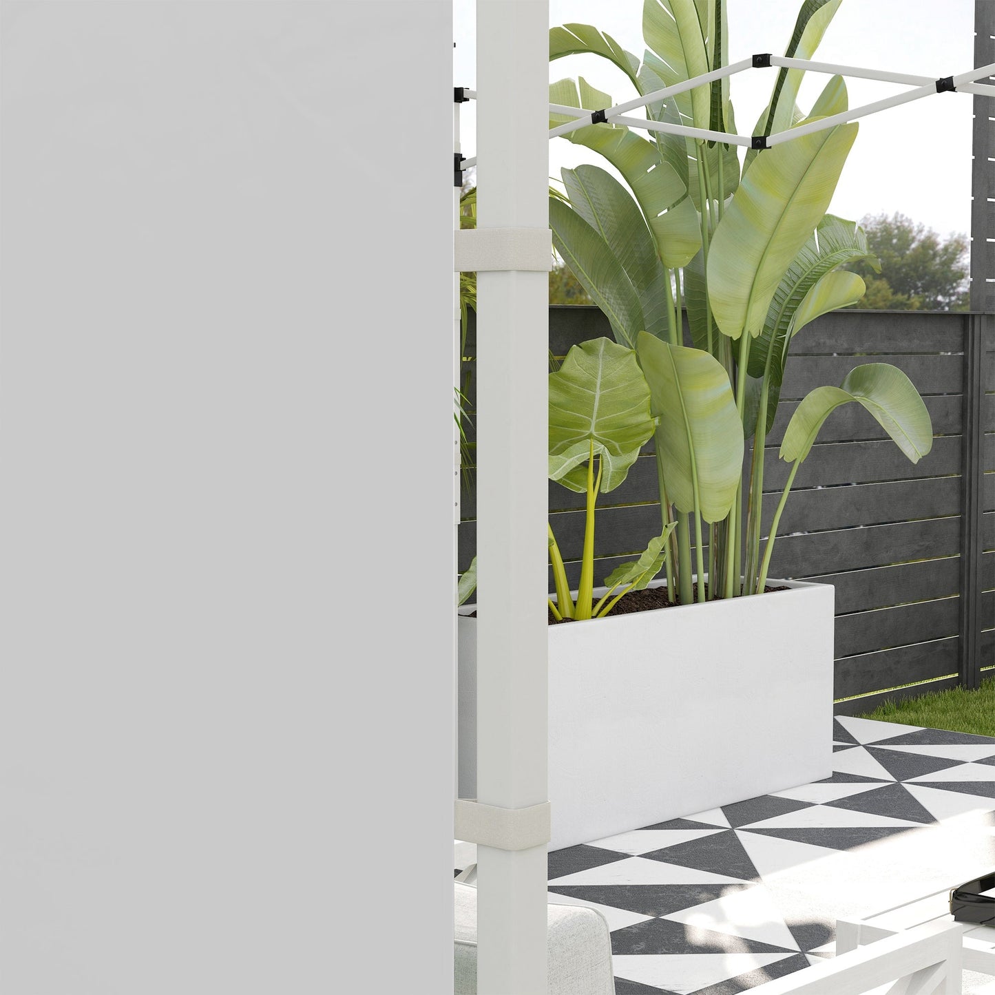 Gazebo Side Panels with Windows and Doors, for 3x3(m) or 3x6m Pop Up Gazebo, 2 Pack Sides Replacement, White
