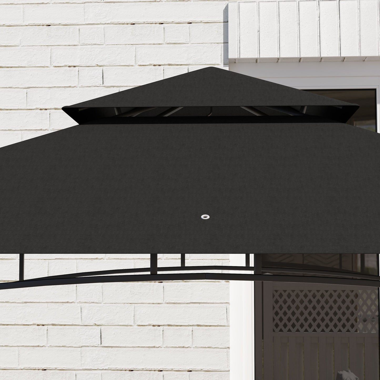 8' x 5' Grill Gazebo Canopy, Double Tiered Outdoor BBQ Gazebo Shelter with 2 Side Shelves, Storage Baskets, Hook for Garden, Patio, Barbecue, Picnic, Dark Grey