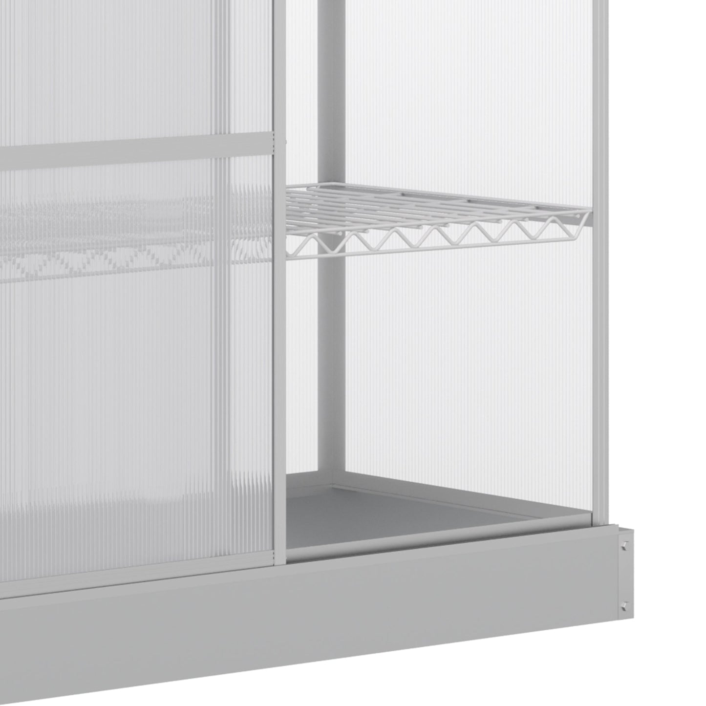 3 Tier Greenhouse Garden Outdoor Cold Frame Plant Flower Growth Transparent Polycarbonate Board Openable Roof Sliding Door w/ Foundation 131L x 58W x 140H cm