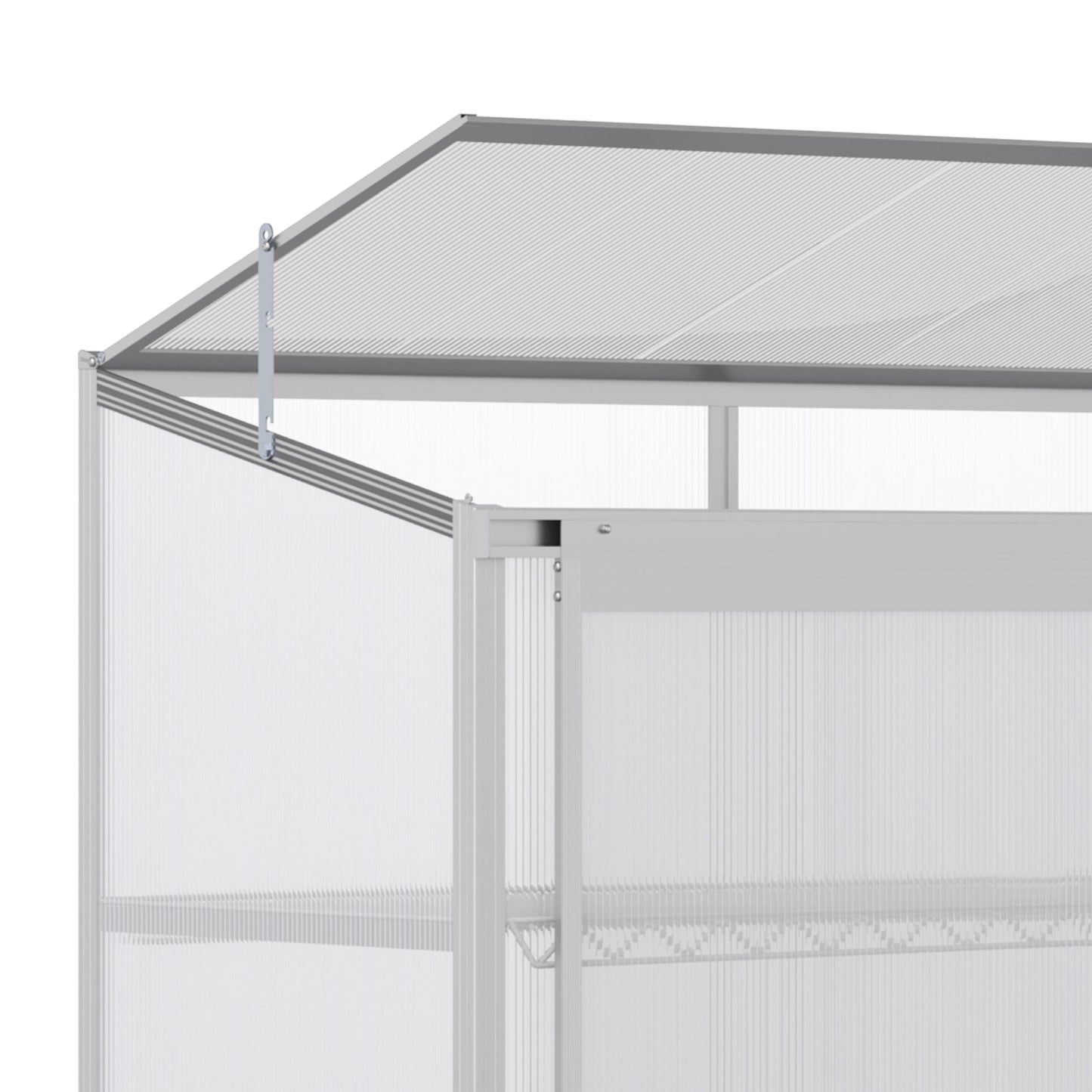 3 Tier Greenhouse Garden Outdoor Cold Frame Plant Flower Growth Transparent Polycarbonate Board Openable Roof Sliding Door w/ Foundation 131L x 58W x 140H cm
