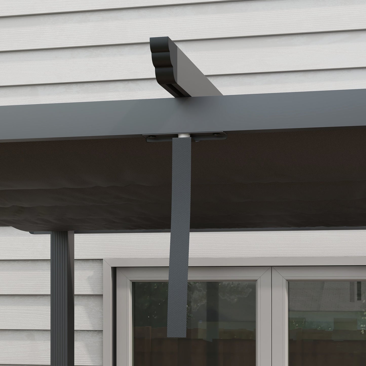 3 x 3(m) Pergola with Retractable Roof, Aluminium Frame Garden Gazebo Canopy Outdoor Sun Shade Shelter for Grill, Patio, Deck, Dark Grey