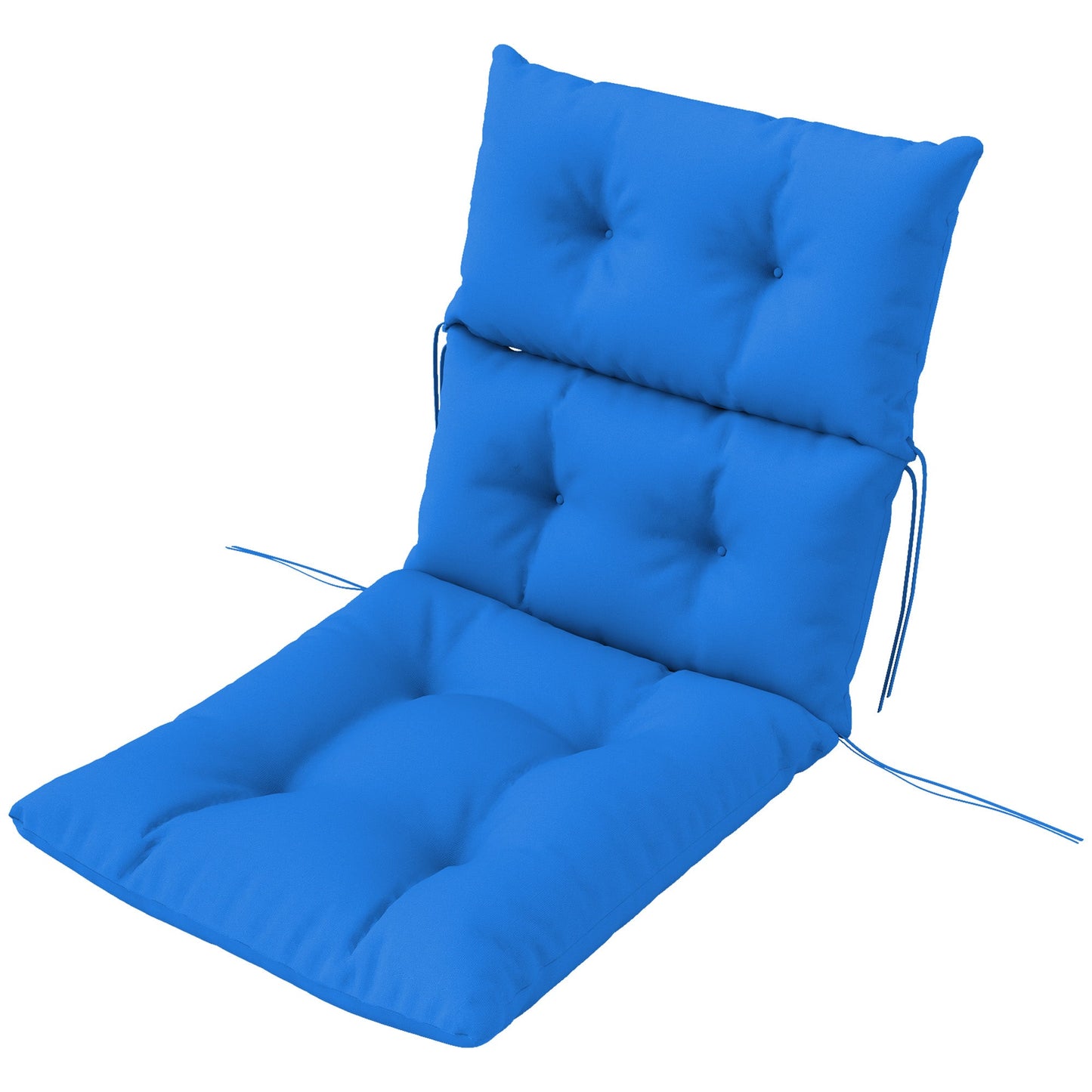 Tufted Adirondack Chair Cushion, Thick Garden Seat Cushion Pad with Backrest, Rocking Chair Cushion with Ties for Outdoor and Indoor Use, Blue