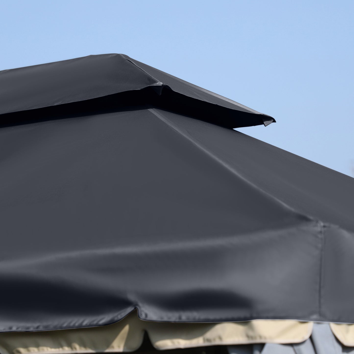 3 x 4m Aluminium Garden Gazebo, Marquee Canopy Shelter Pavilion Party Tent with Nets and Curtains for Garden and Deck, Black