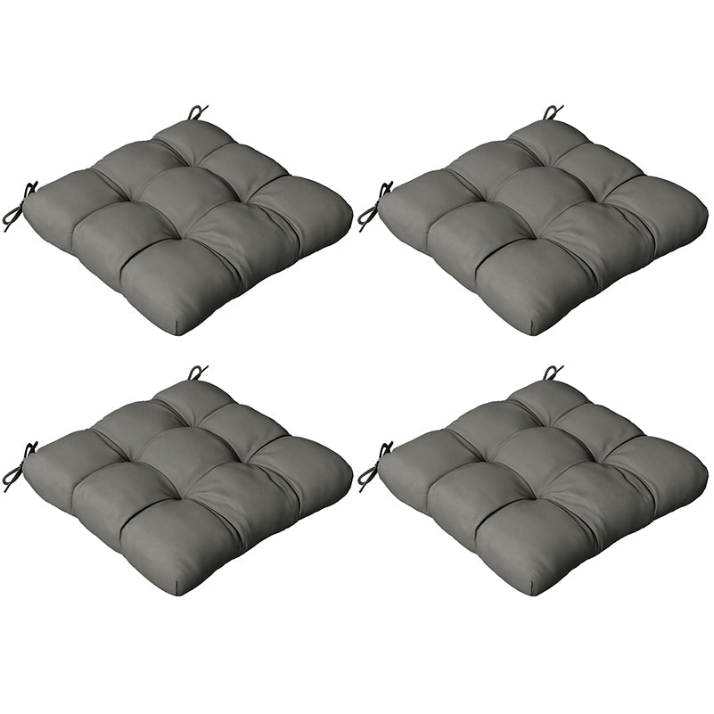 Set of 4 Outdoor Seat Cushions with Ties, Water Repellent Seat Pads for Dining Chair, Swing, Sofa, 48 x 48 x 10 cm, Charcoal Grey