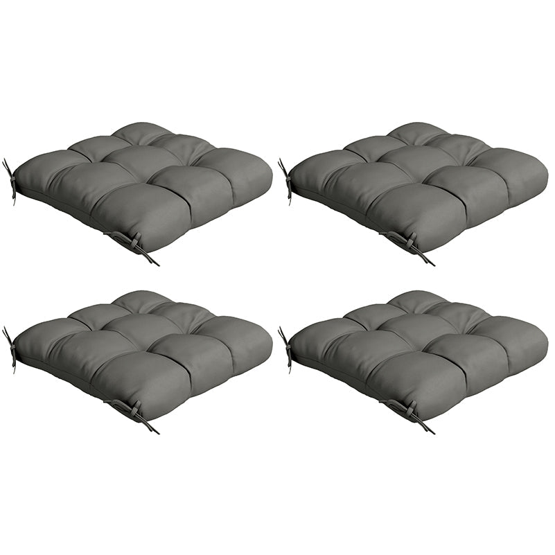 Set of 4 Outdoor Seat Cushions with Ties, Water Repellent Seat Pads for Dining Chair, Swing, Sofa, 48 x 48 x 10 cm, Charcoal Grey