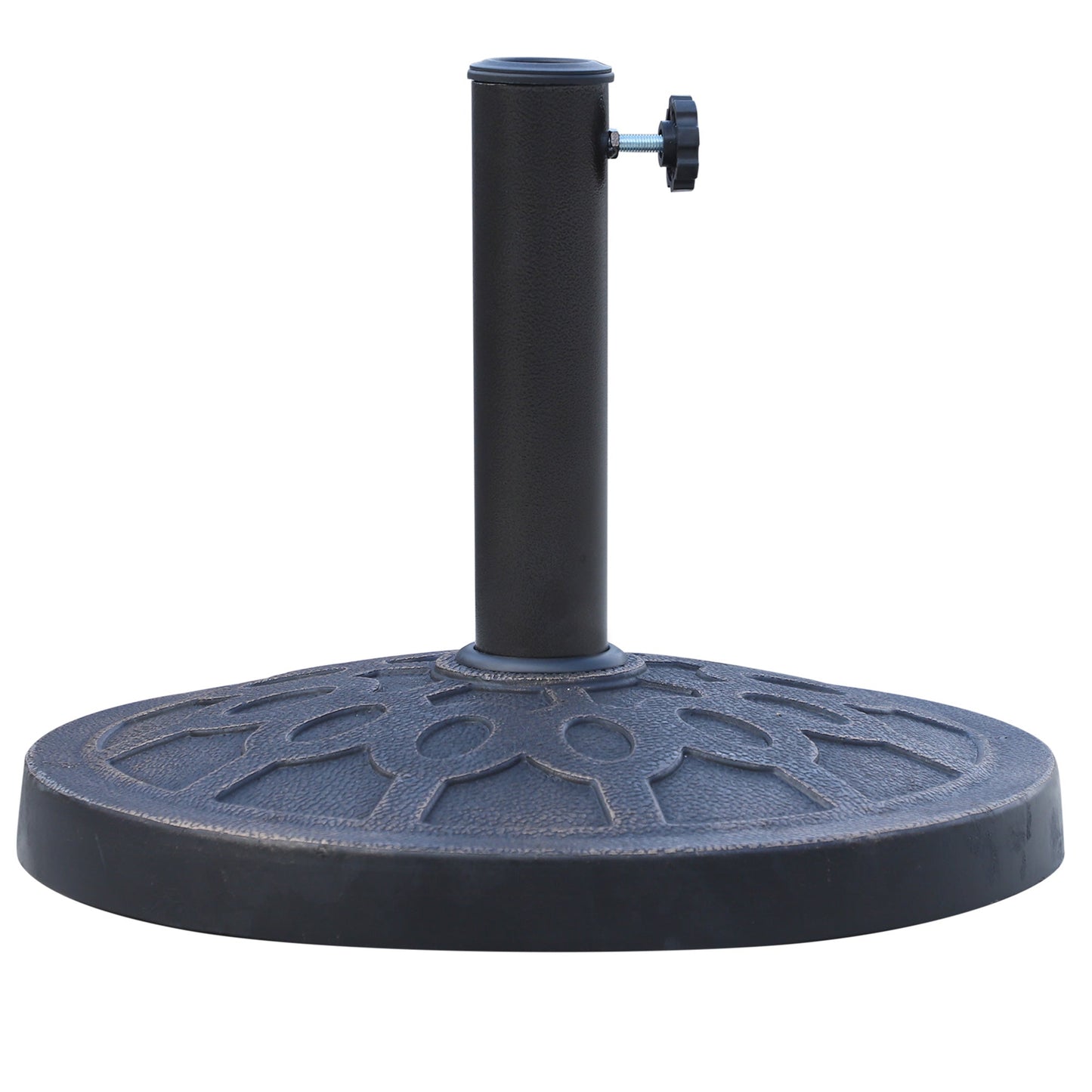 13kg Garden Parasol Base, Round Resin Umbrella Stand Holder, Heavy Duty Parasol Stand for 38mm or 48mm Outdoor Umbrella Poles, Bronze Tone
