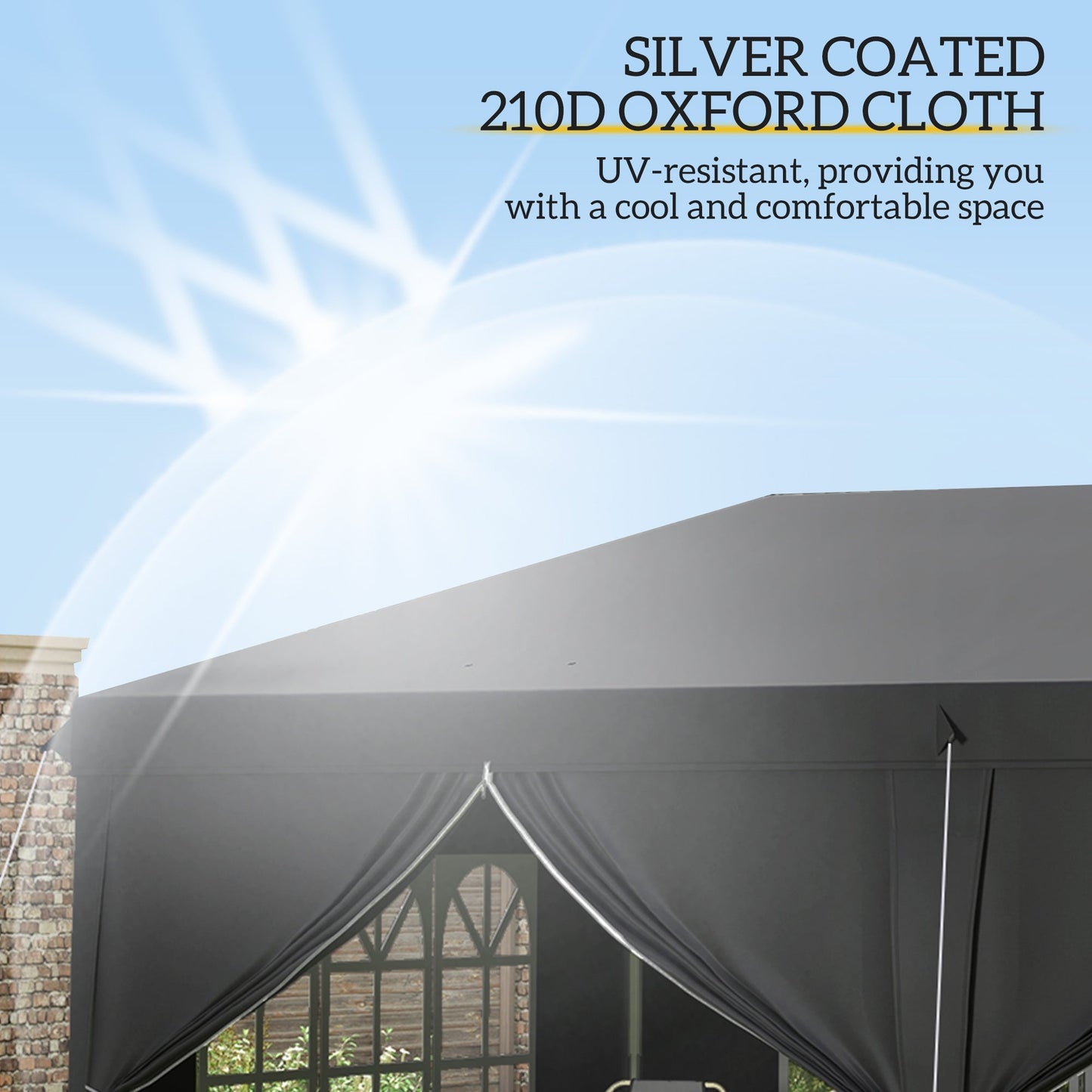 3 x 6 m Pop Up Gazebo with Sides and Windows, Height Adjustable Wedding Camping Party Tent Canopy Marquee with Storage Bag for Garden, Event, Black