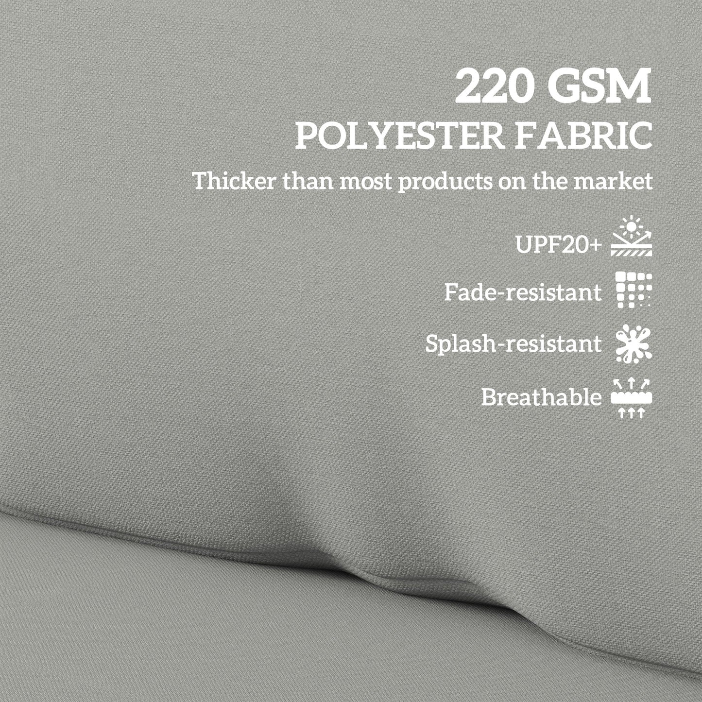 2 Seater Pallet Furniture Cushions Pallet Cushions, UPF20+ 220gsm Fabric, 20 cm Thick Outdoor Seat Pads, Light Grey