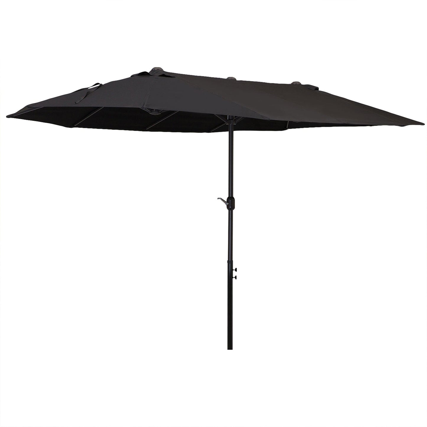 4.6m Garden Parasol Double-Sided Sun Umbrella Patio Market Canopy Shade Outdoor Black - NO BASE