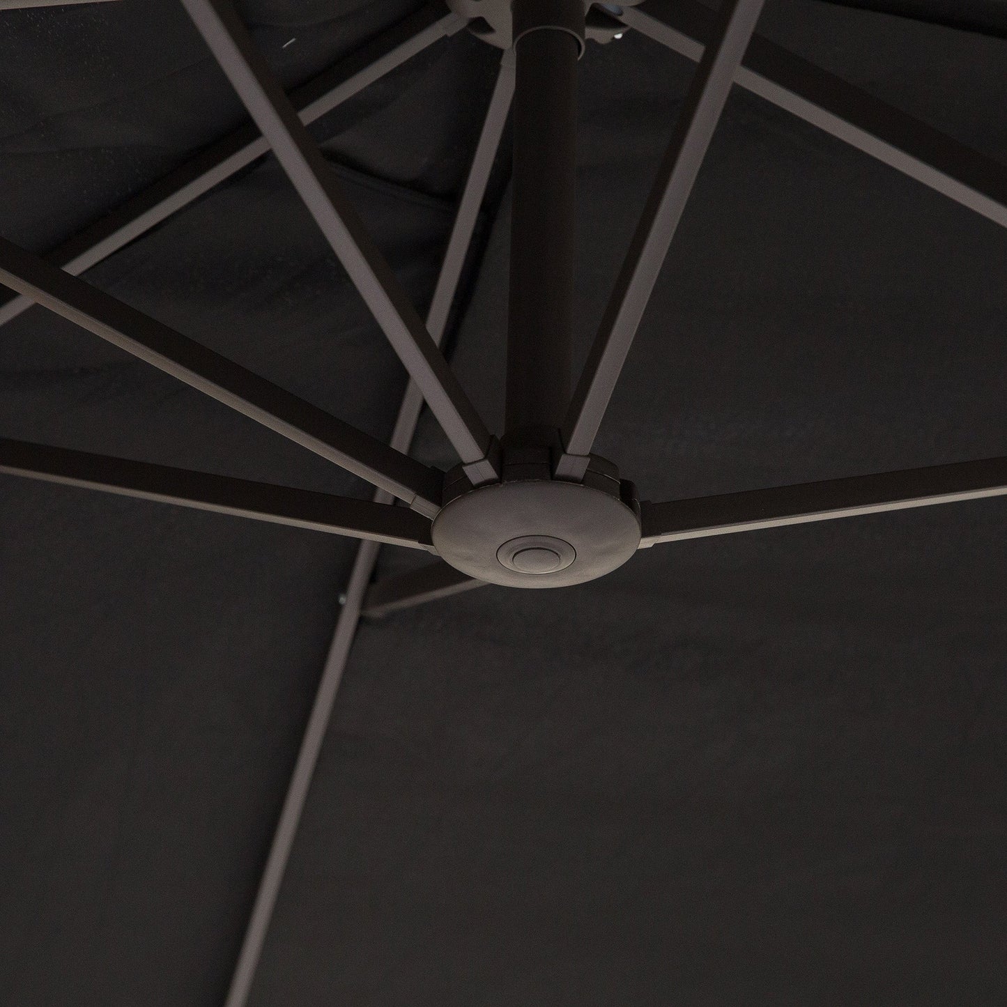4.6m Garden Parasol Double-Sided Sun Umbrella Patio Market Canopy Shade Outdoor Black - NO BASE