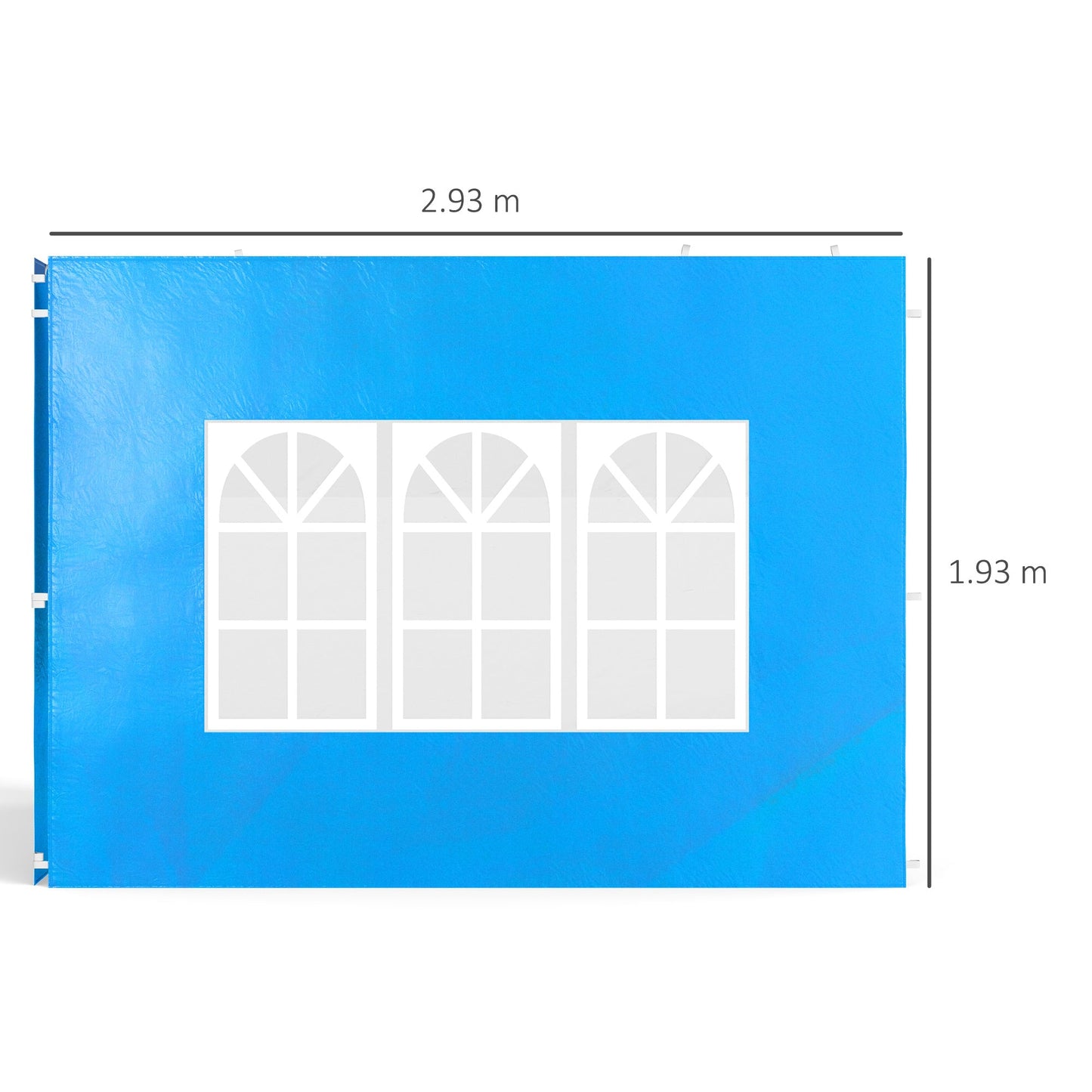 Gazebo Side Panels with Window for 3x3(m) or 3x6m Gazebo Canopy, 2 Pack Sides Replacement, Blue