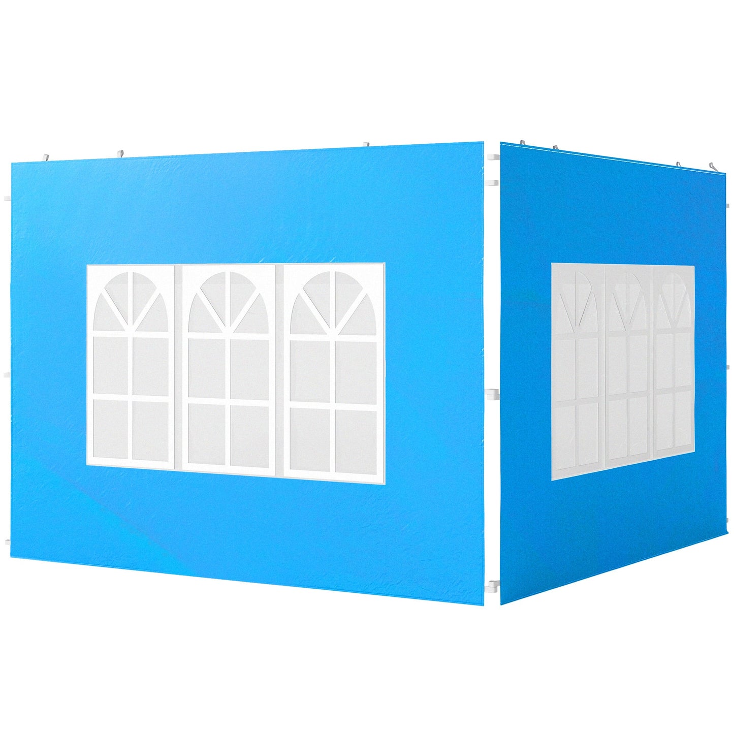 Gazebo Side Panels with Window for 3x3(m) or 3x6m Gazebo Canopy, 2 Pack Sides Replacement, Blue