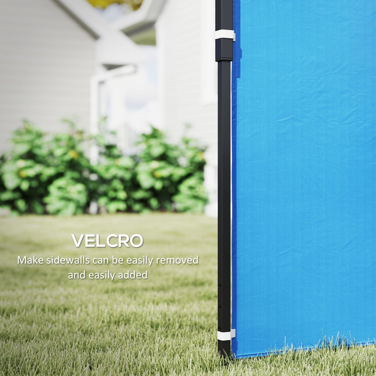 Gazebo Side Panels with Window for 3x3(m) or 3x6m Gazebo Canopy, 2 Pack Sides Replacement, Blue