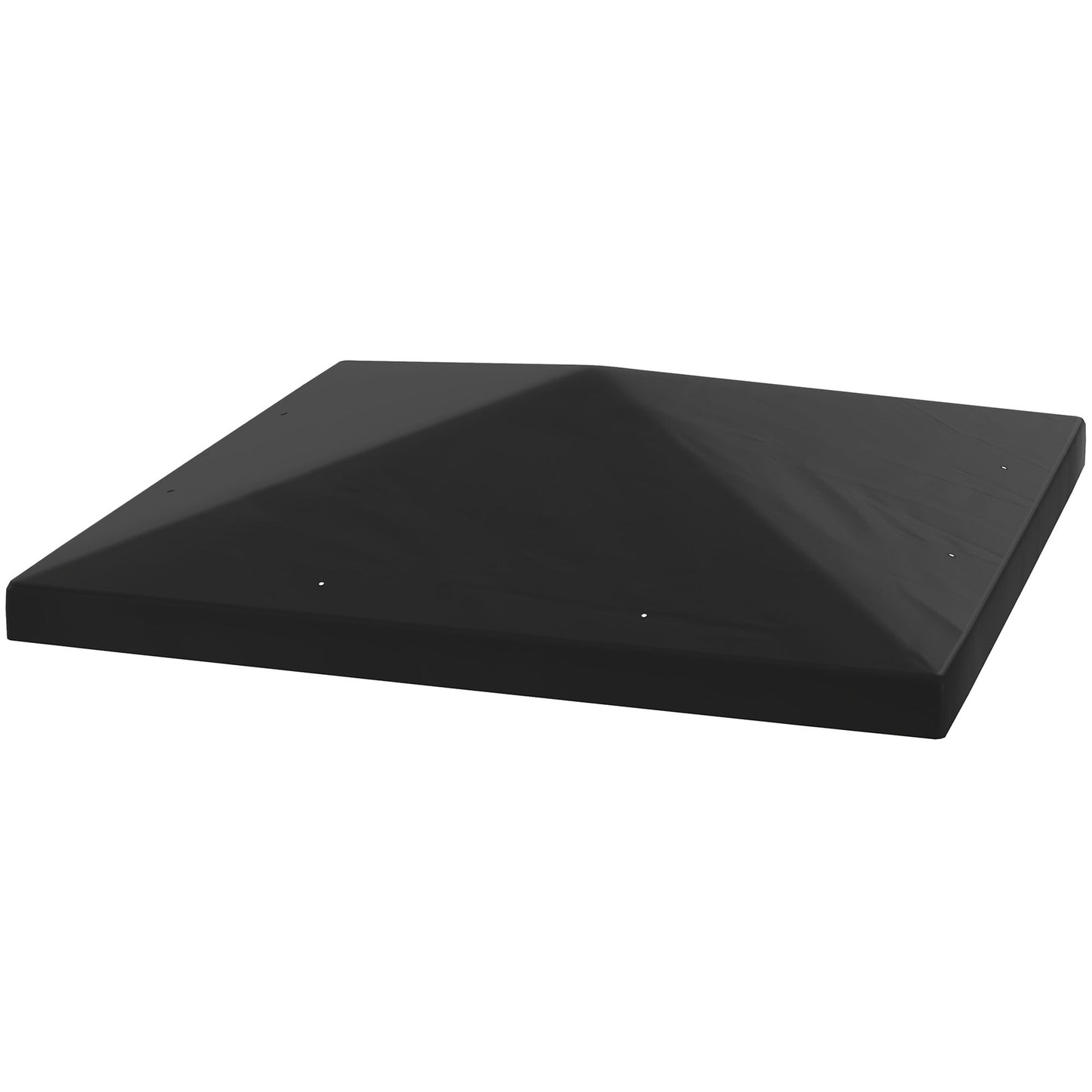 3 x 3(m) Gazebo Canopy Replacement Cover, Garden Gazebo Roof Replacement with Drain Holes, Water Resistant PVC Coating, 370g/㎡, UPF30+, TOP COVER ONLY, Black