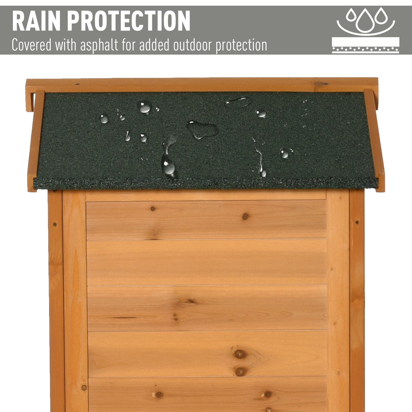 Wooden Garden Shed, Outdoor Storage Cabinet with 2 Shelves and Hooks, Locking Organiser Outdoor Narrow Tool House, 74x55x155cm, Yellow