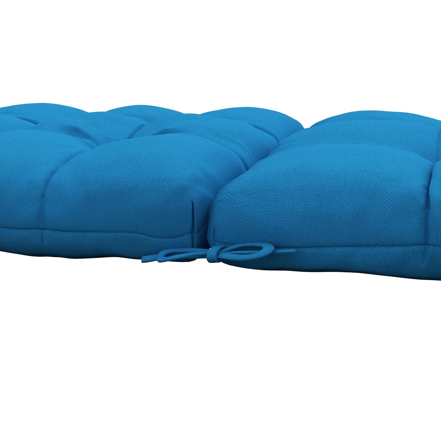 2pc Outdoor Seat Cushions with Backrest, Ties, Water Repellent Seat Pads for Chair, Garden Patio, Blue